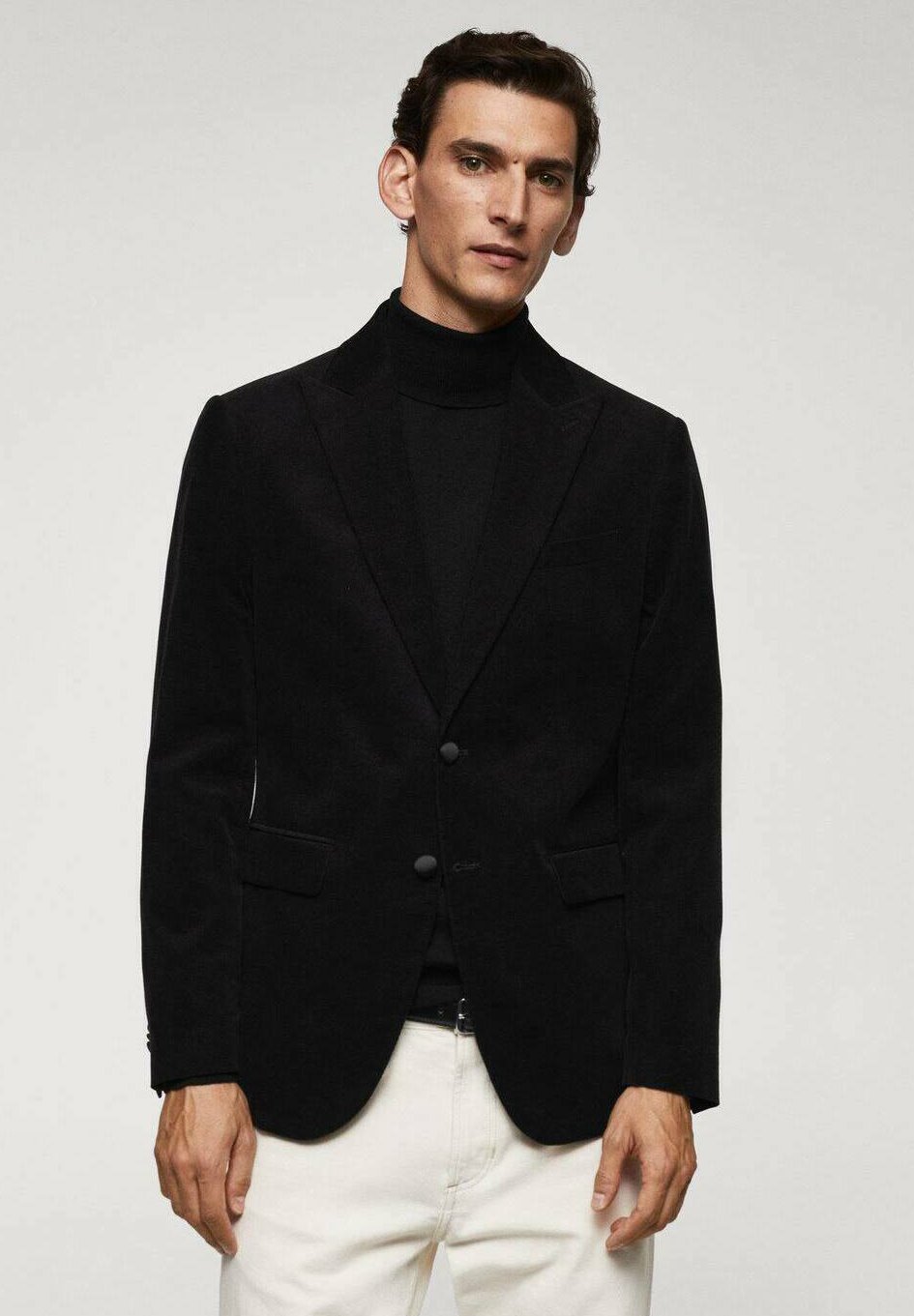 Mango CORD - Blazer jacket - black