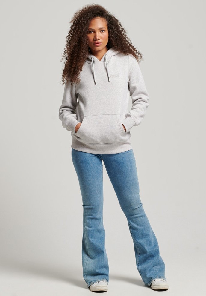 Superdry VINTAGE LOGO EMBROIDERED - Hoodie - glacier grey marl/light grey