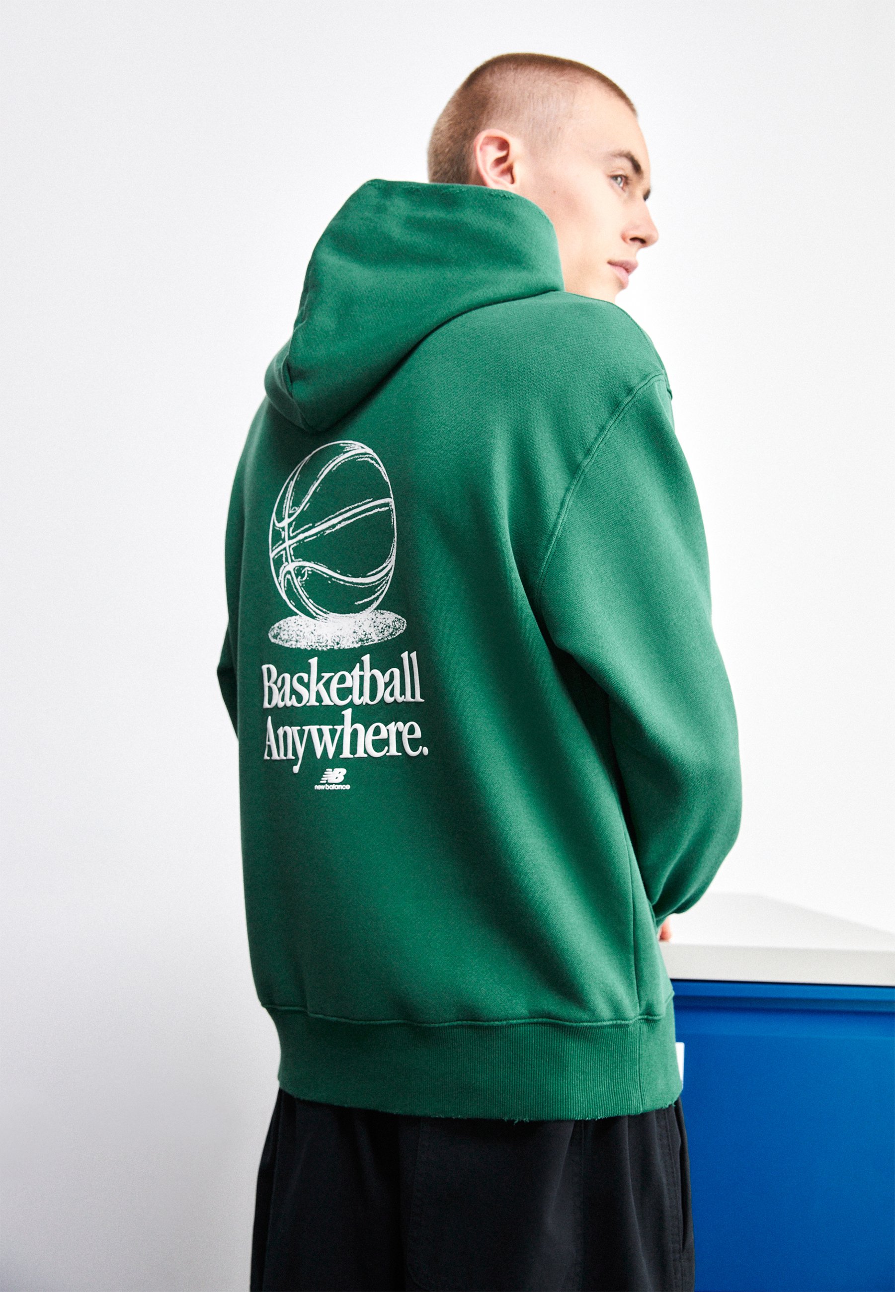 NB HOOPS HOODIE - Sweatshirt - team forest green/dark green