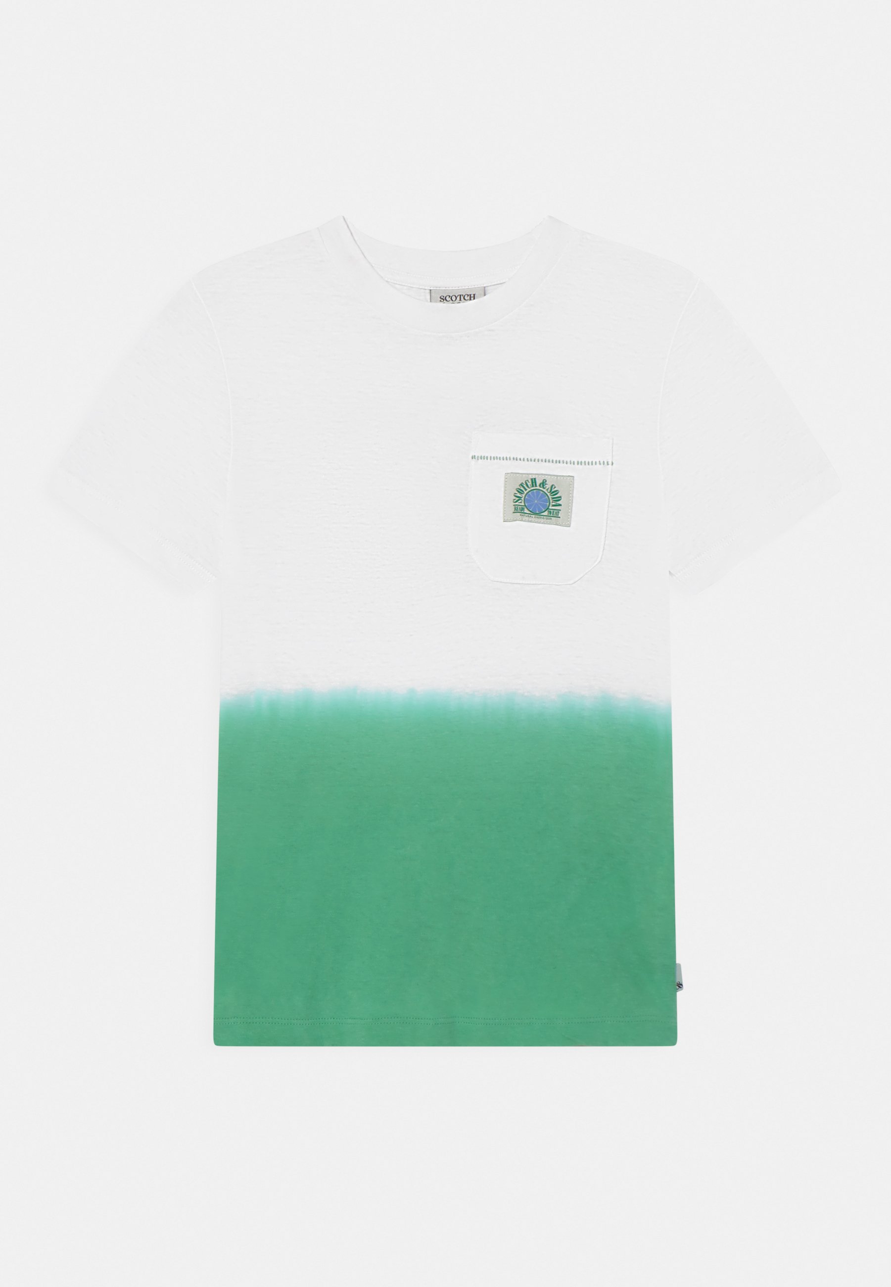 Scotch & Soda RELAXED SHORT-SLEEVED DIP-DYE - Print T-shirt - green dip/green
