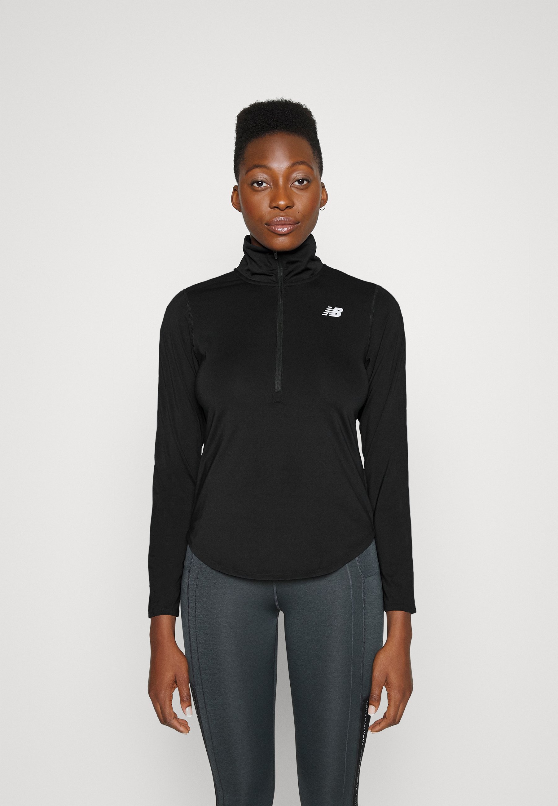 NB ACCELERATE HALF ZIP - Long sleeved top - black