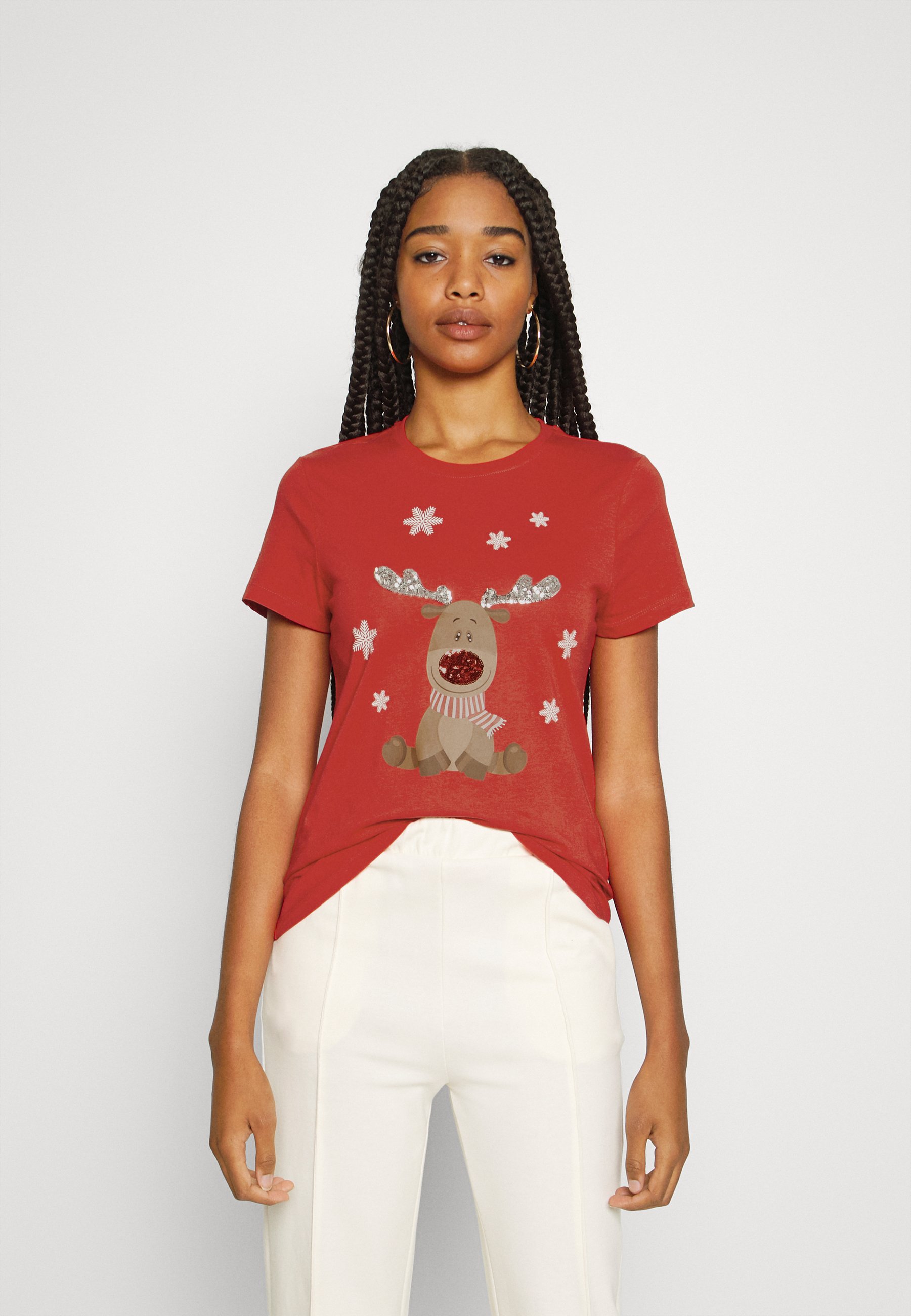 ONLY ONLXMAS YRSA CHRISTMAS  - Print T-shirt - flame scarletrudolph/red