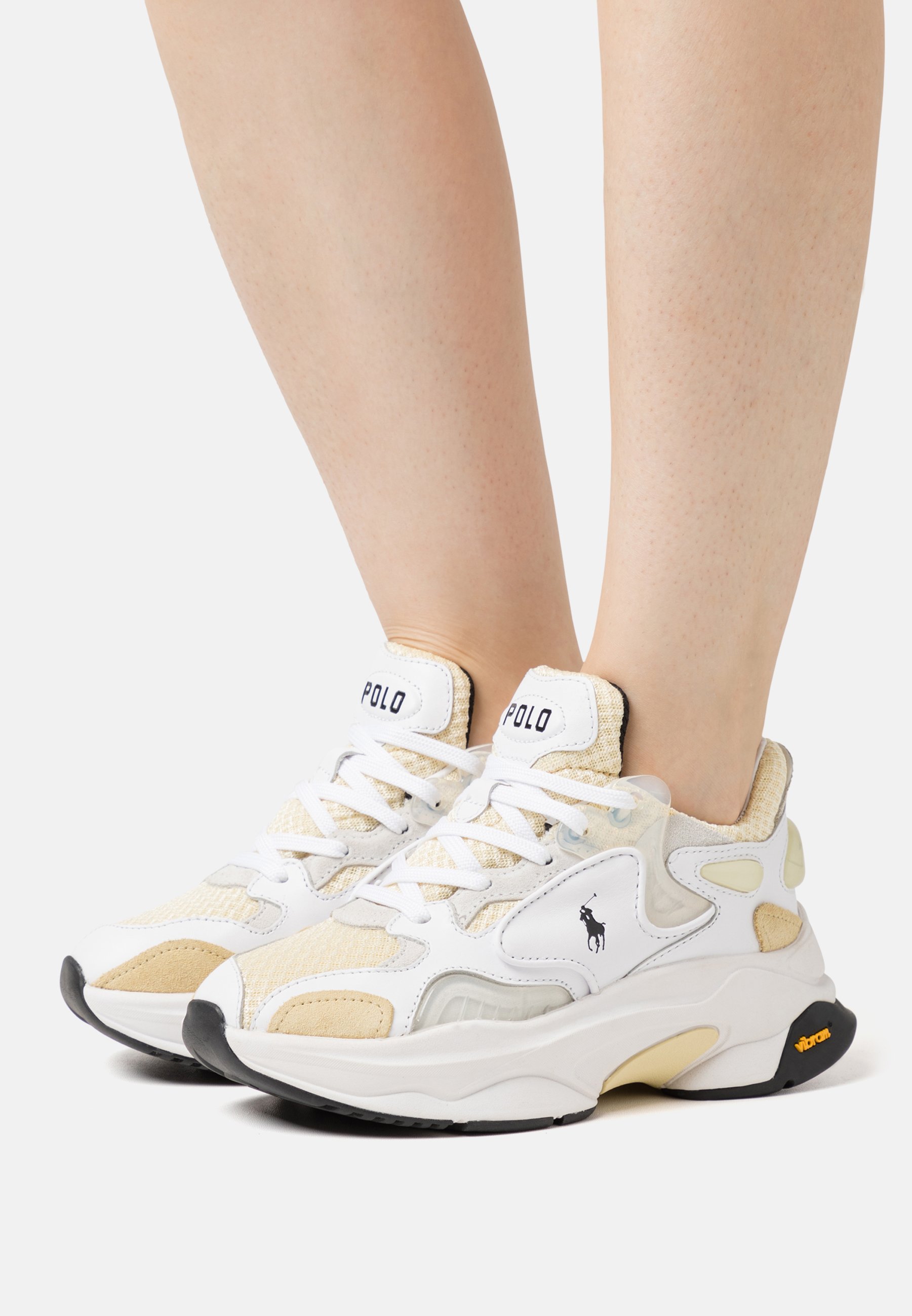 Polo Ralph Lauren LACE - Trainers - white/bird yellow/white