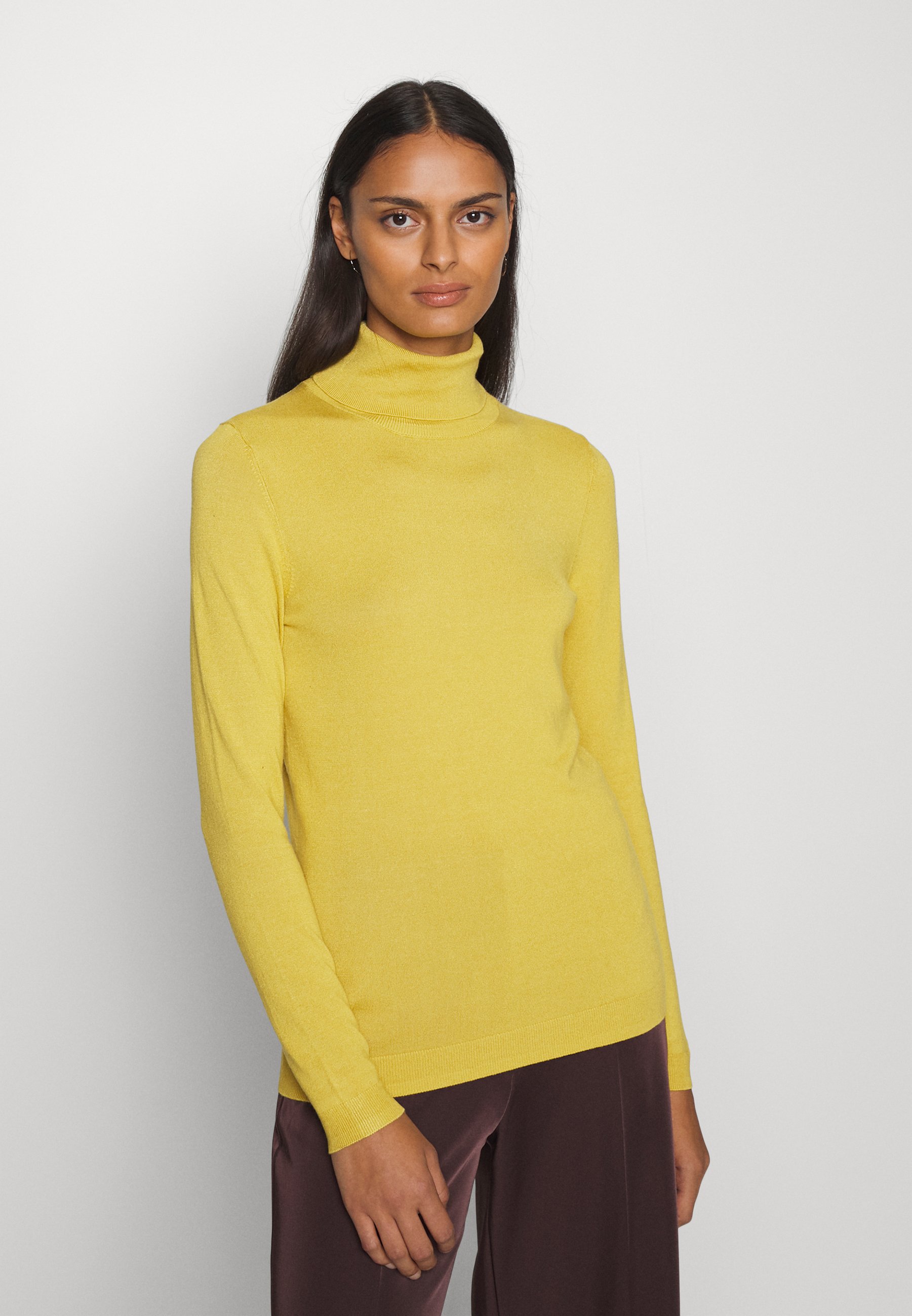 Esprit ROLLNECK  - Long sleeved top - dusty yellow/yellow