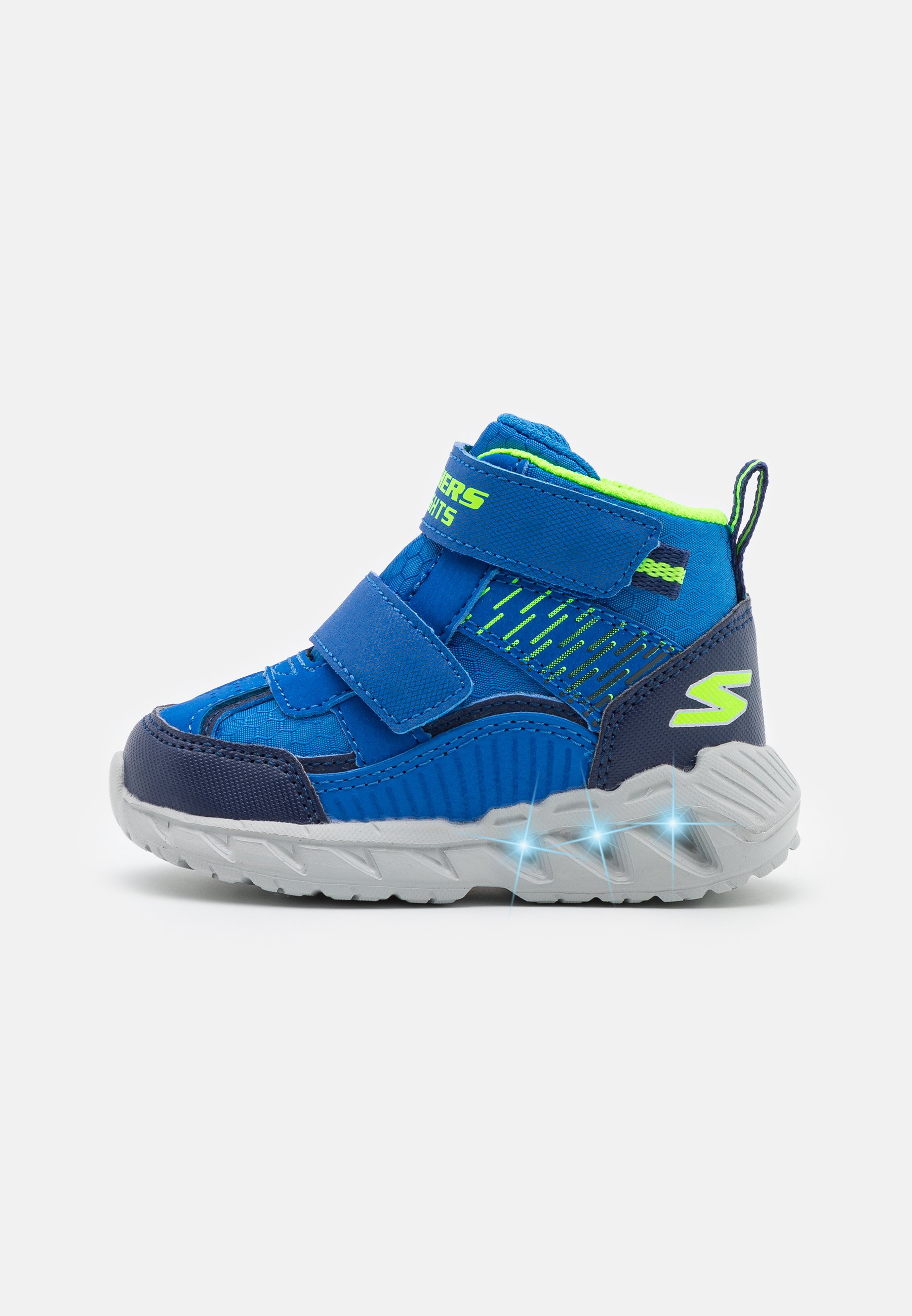 Skechers EXPOSED SIDEWALL LIGHTS - High-top trainers - blue/navy/lime/blue