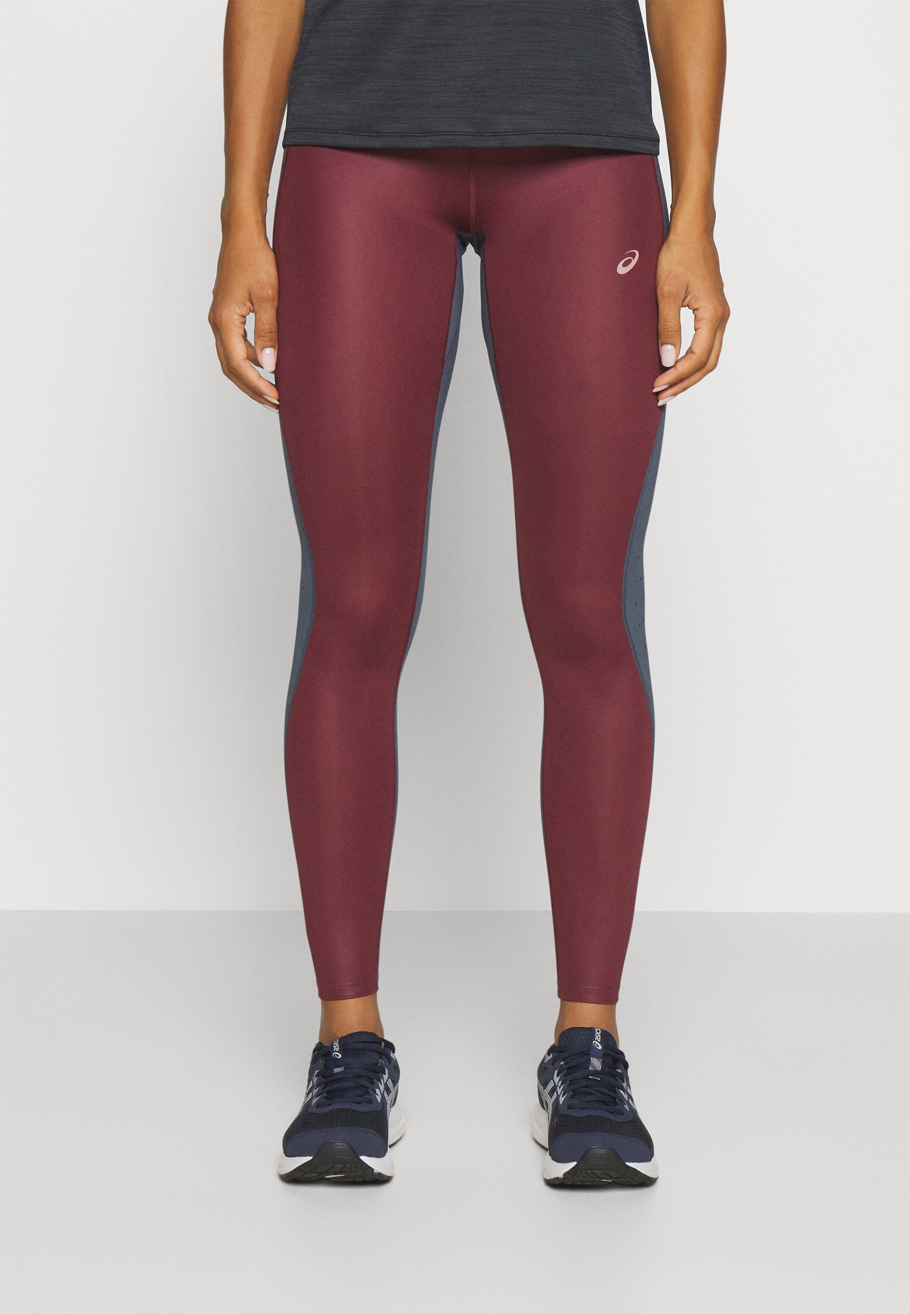 ASICS NAGINO RUN - Leggings - port royal/tarmac/dark red