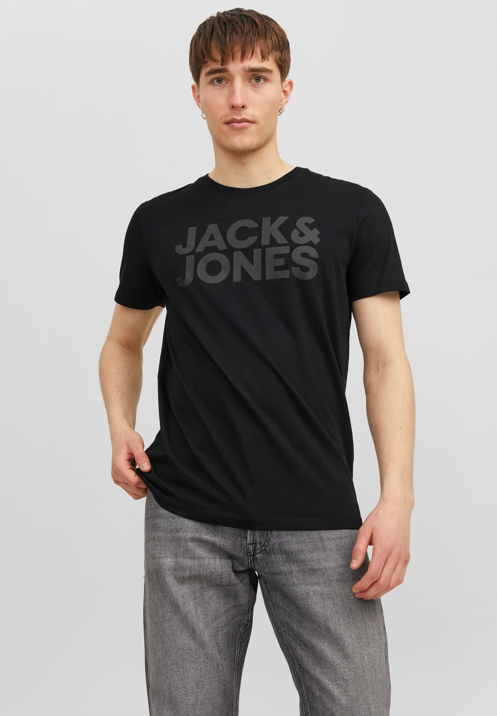 Jack &Jones JJECORP LOGO SS O NECK  NOOS - Print T-shirt - black/black