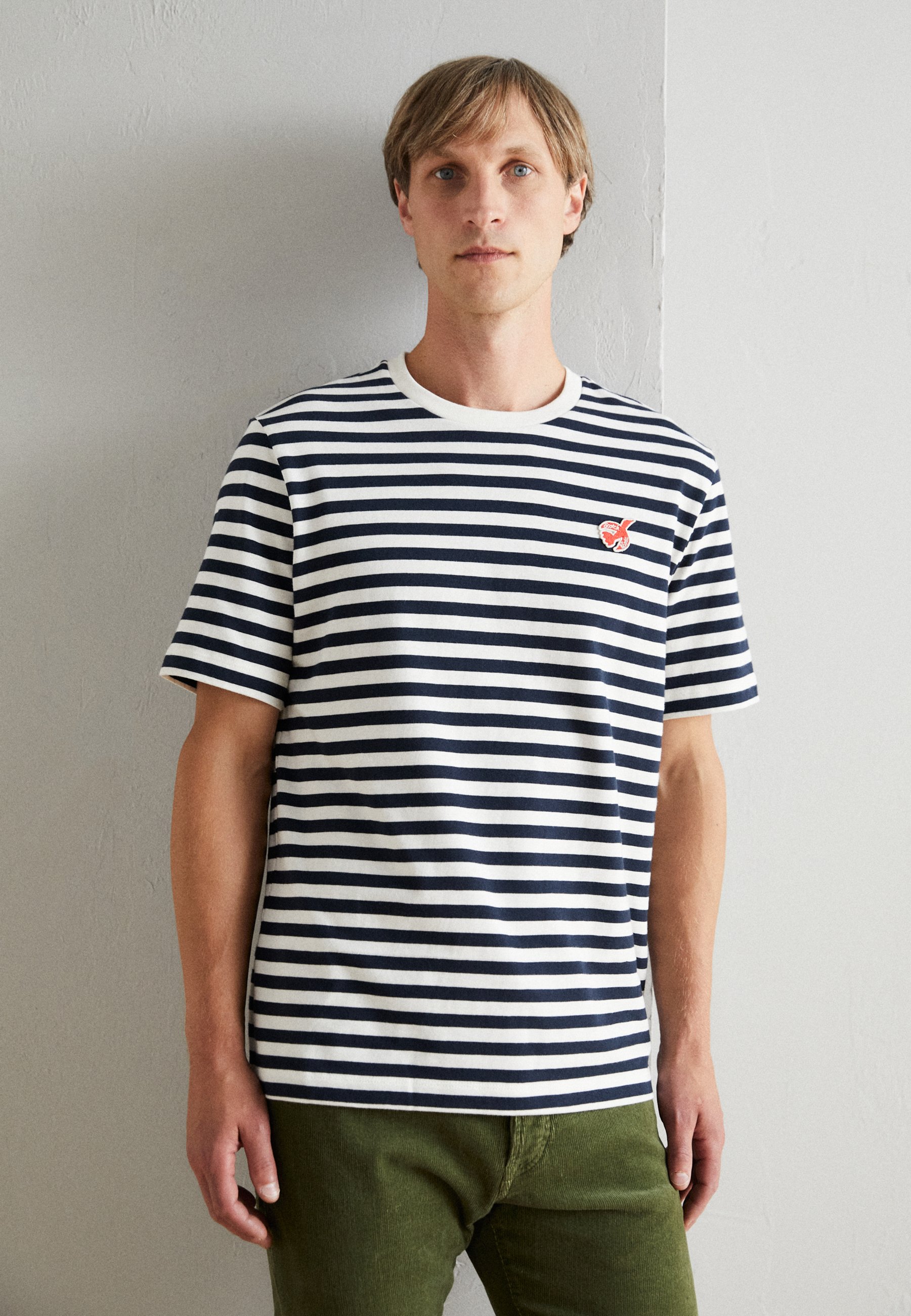 Scotch & Soda THE FREE SPIRIT PEACE BIRD STRIPED - Print T-shirt - night stripe/black