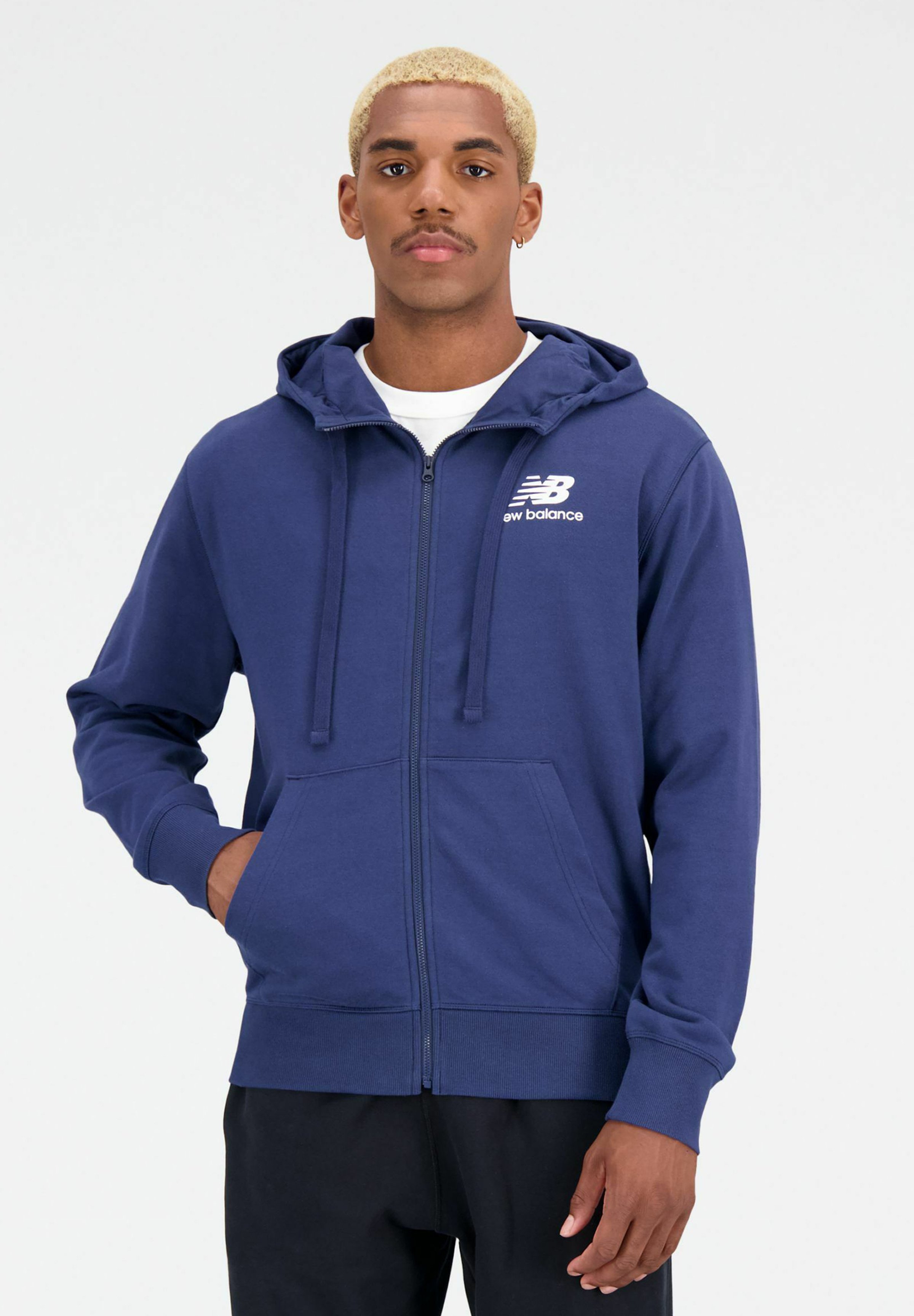 NB ESSENTIALS STACKED LOGO - Zip-up sweatshirt - nb navy/dark blue
