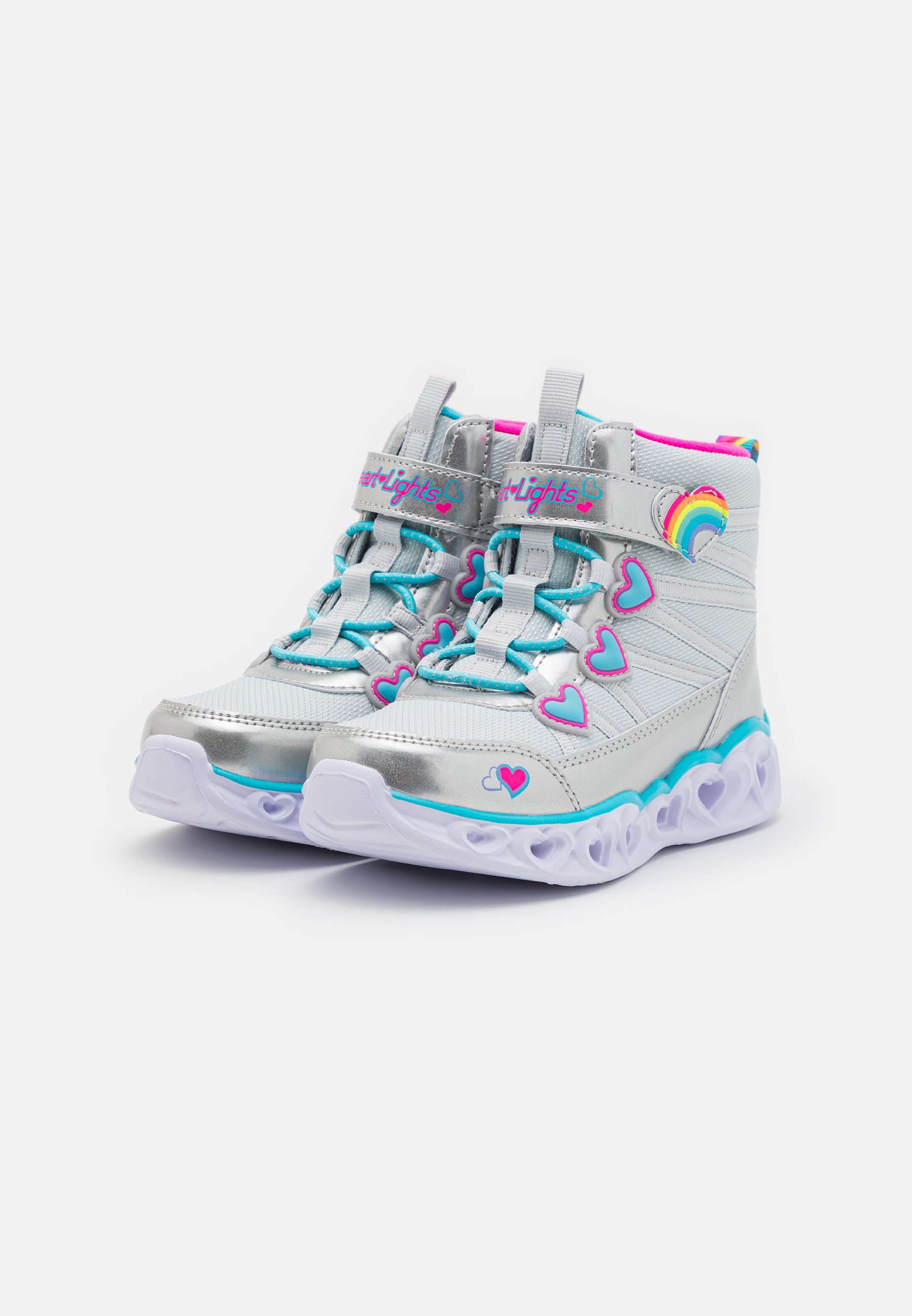 Skechers LIGHTED GORE HEART DETAILS - Classic ankle boots - silver/multi-coloured/silver-coloured