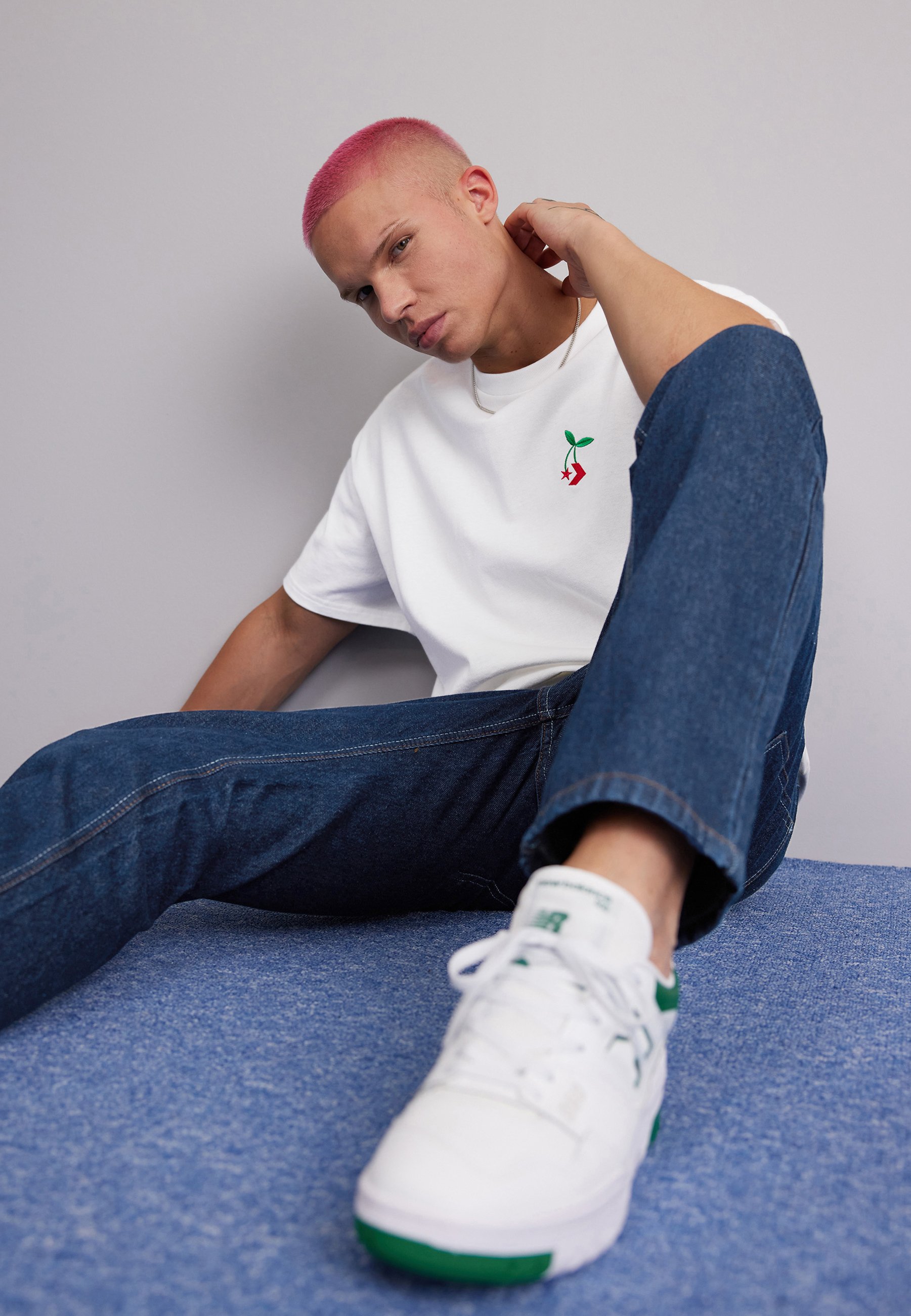 Converse STAR CHEVRON CHERRY UNISEX - Basic T-shirt - white