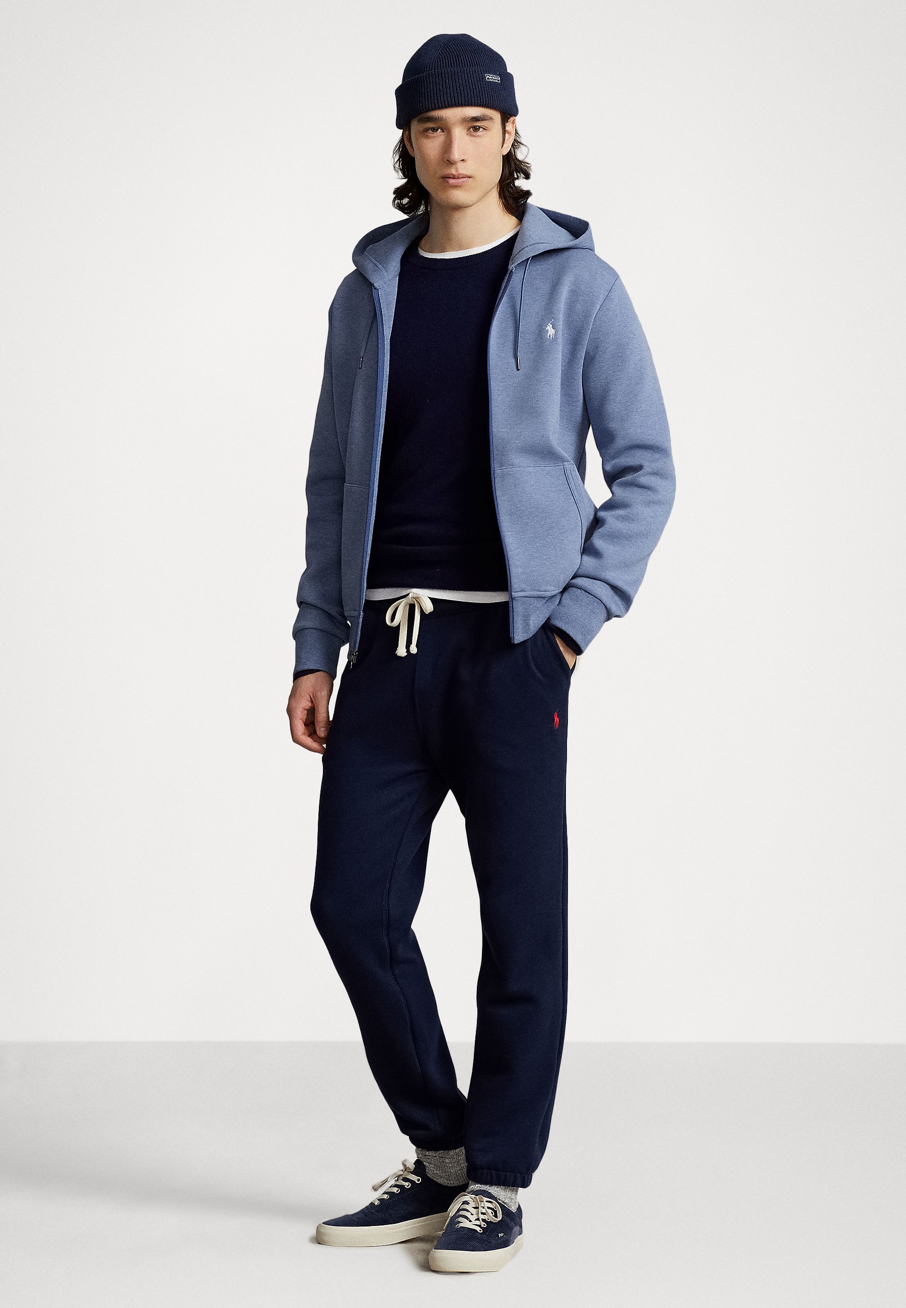 Polo Ralph Lauren LONG SLEEVE - Zip-up sweatshirt - lattice blue heather/light blue