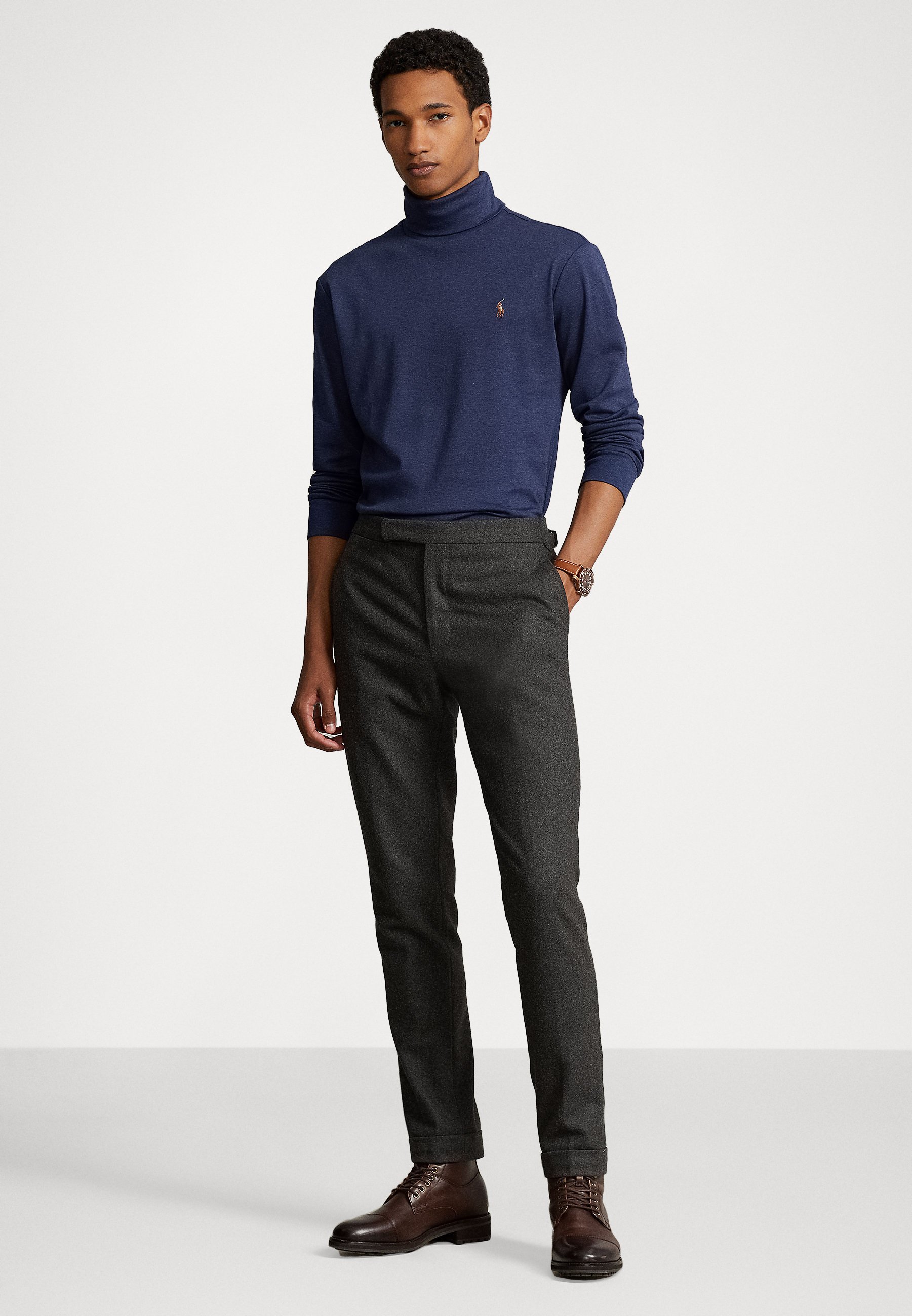 Polo Ralph Lauren LONG SLEEVE - Long sleeved top - spring navy heather/blue