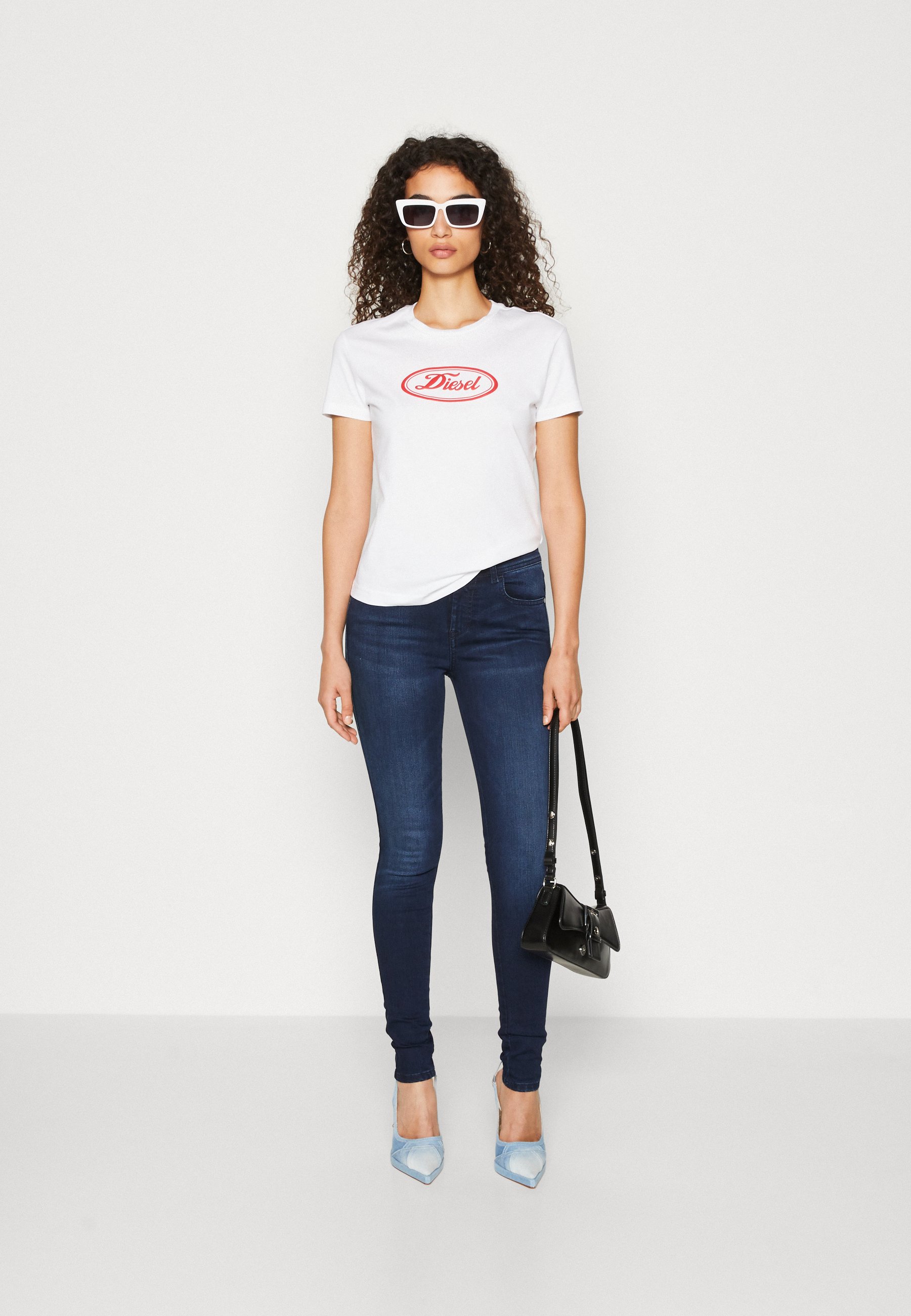 Diesel T-SLI-L14 - Print T-shirt - bright white/white