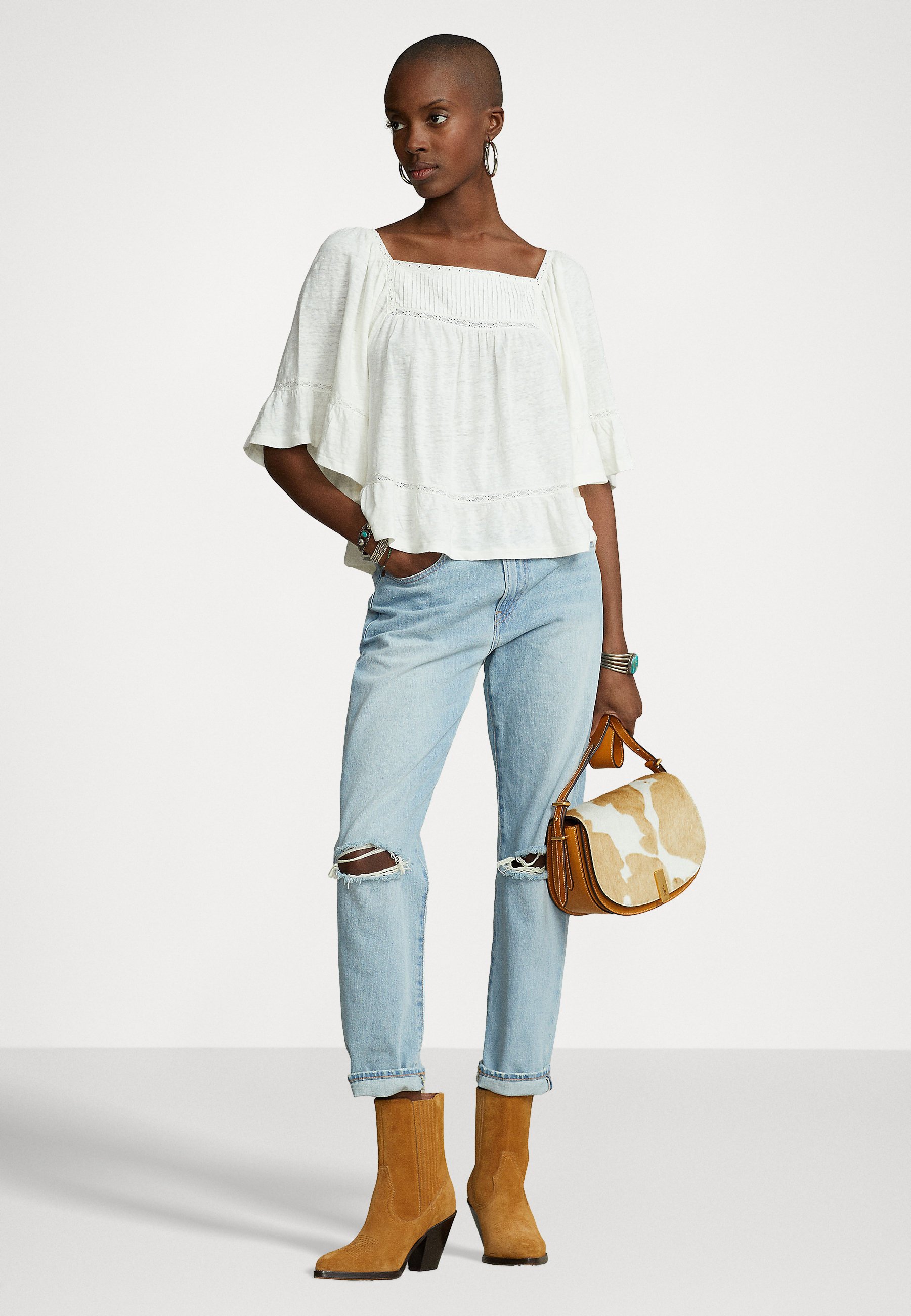Polo Ralph Lauren SHORT SLEEVE - Blouse - nevis/white