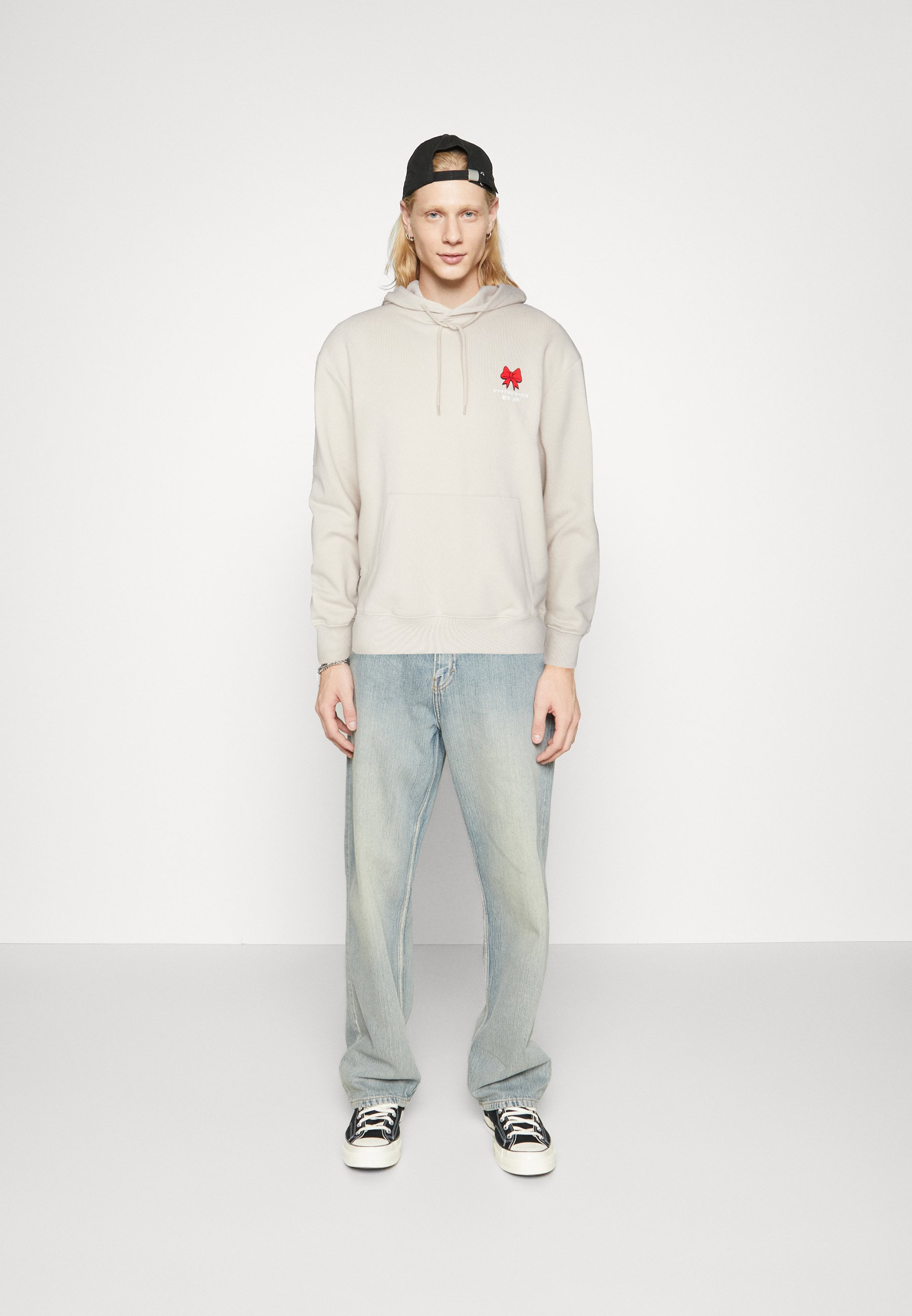 Jack &Jones JORCEREMONY  HOOD XMAS - Sweatshirt - moonbeam/off-white