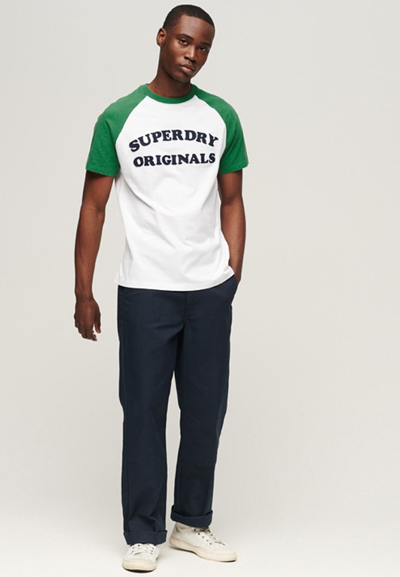 Superdry VINTAGE COOPER CLASS RAGLAN  - Print T-shirt - optic field green marl/green