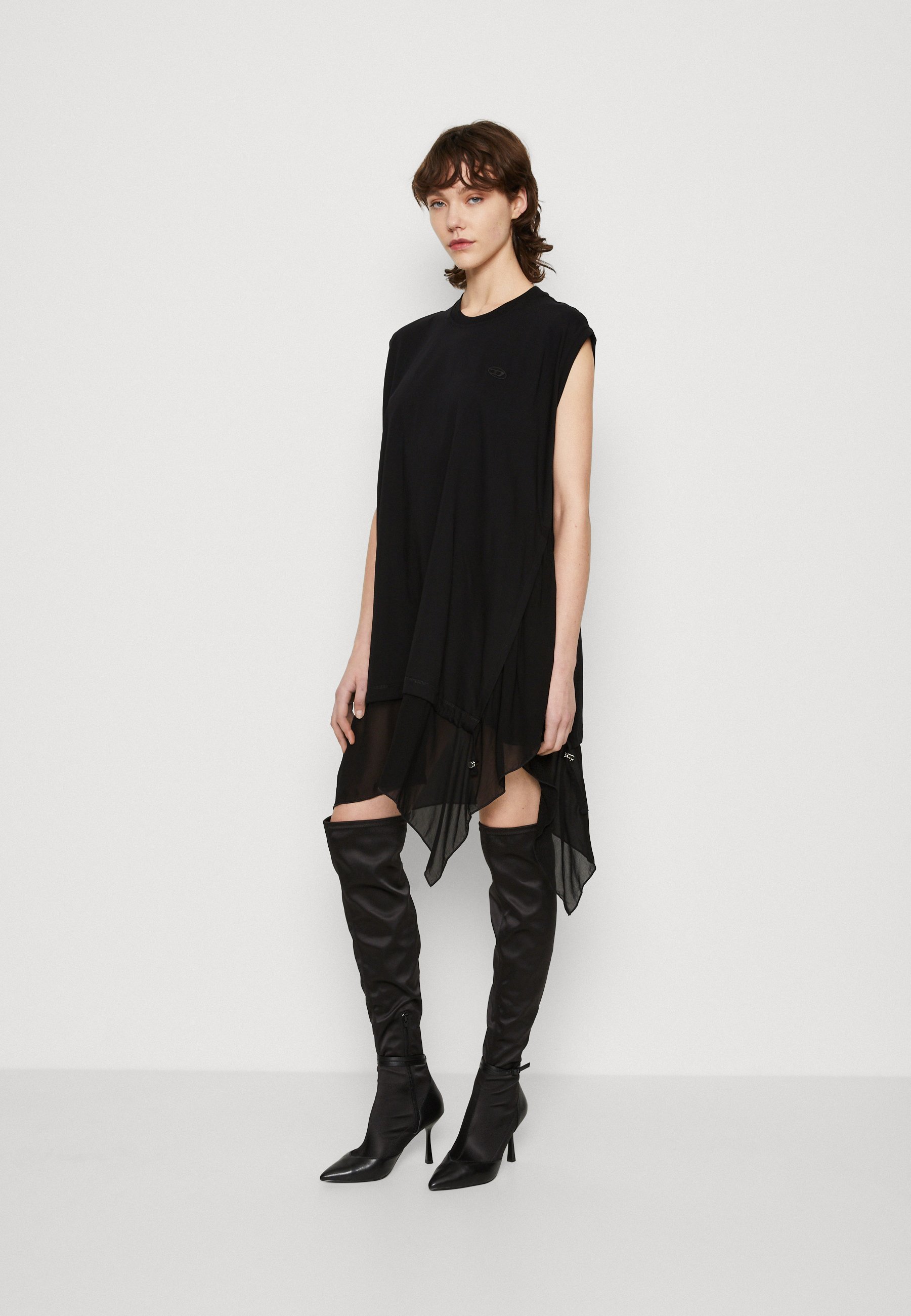 Diesel D-ROLLETTY - Jersey dress - black