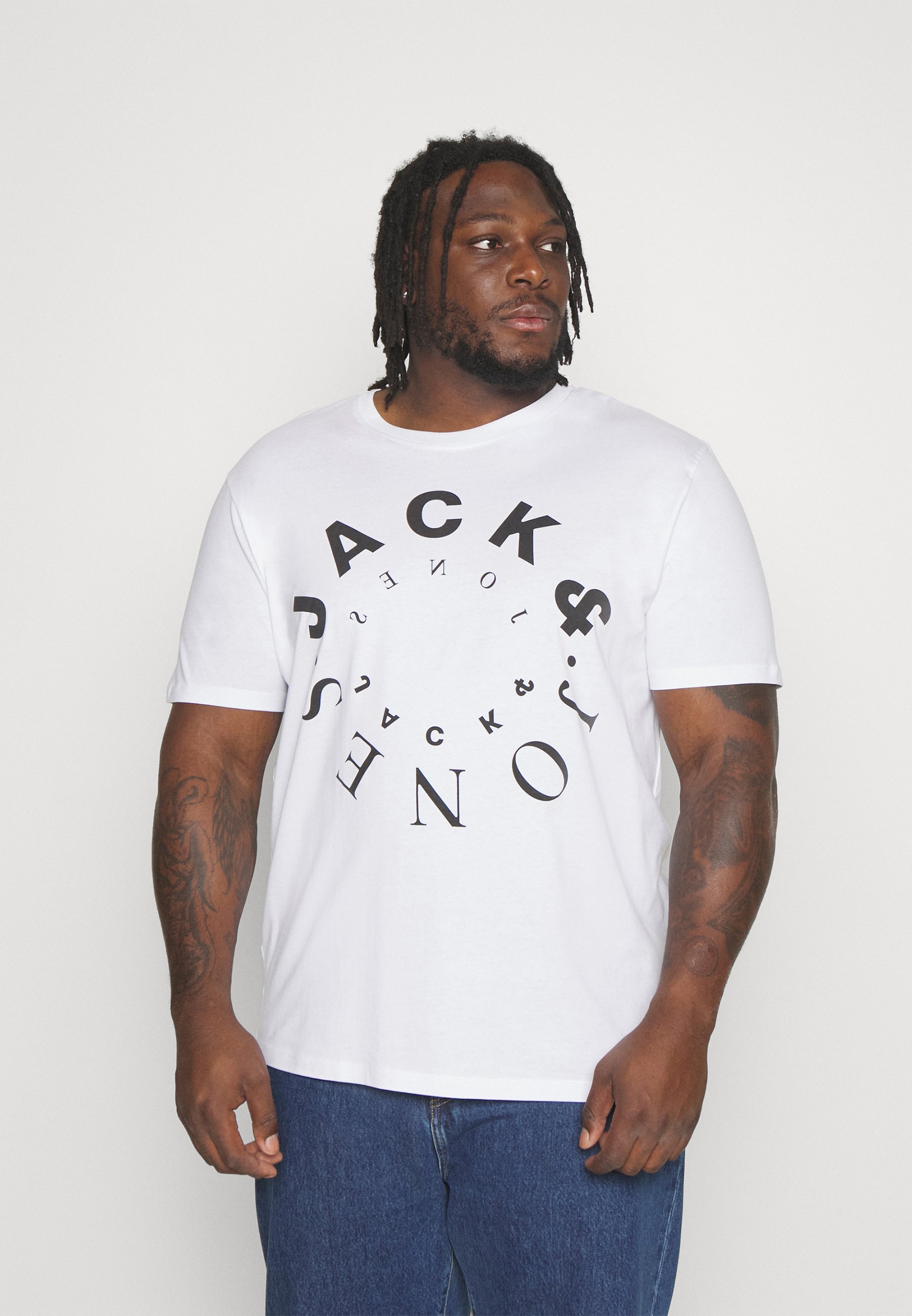 Jack &Jones JJWARRIOR TEE CREW NECK 3 PACK - Print T-shirt - white/navyblazer/portroyale/white