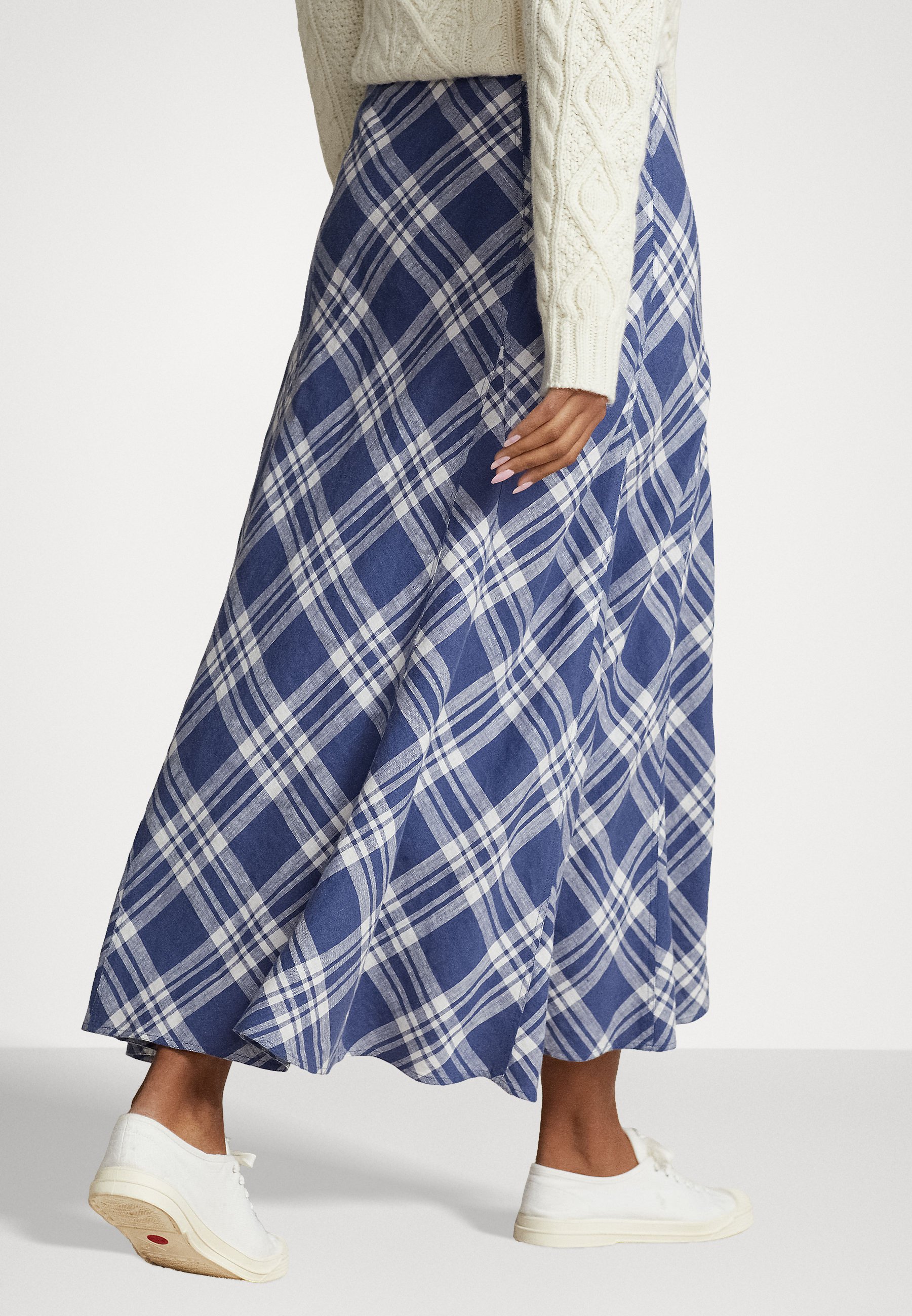 Polo Ralph Lauren MAXI FULL - Maxi skirt - blue multi plaid/blue