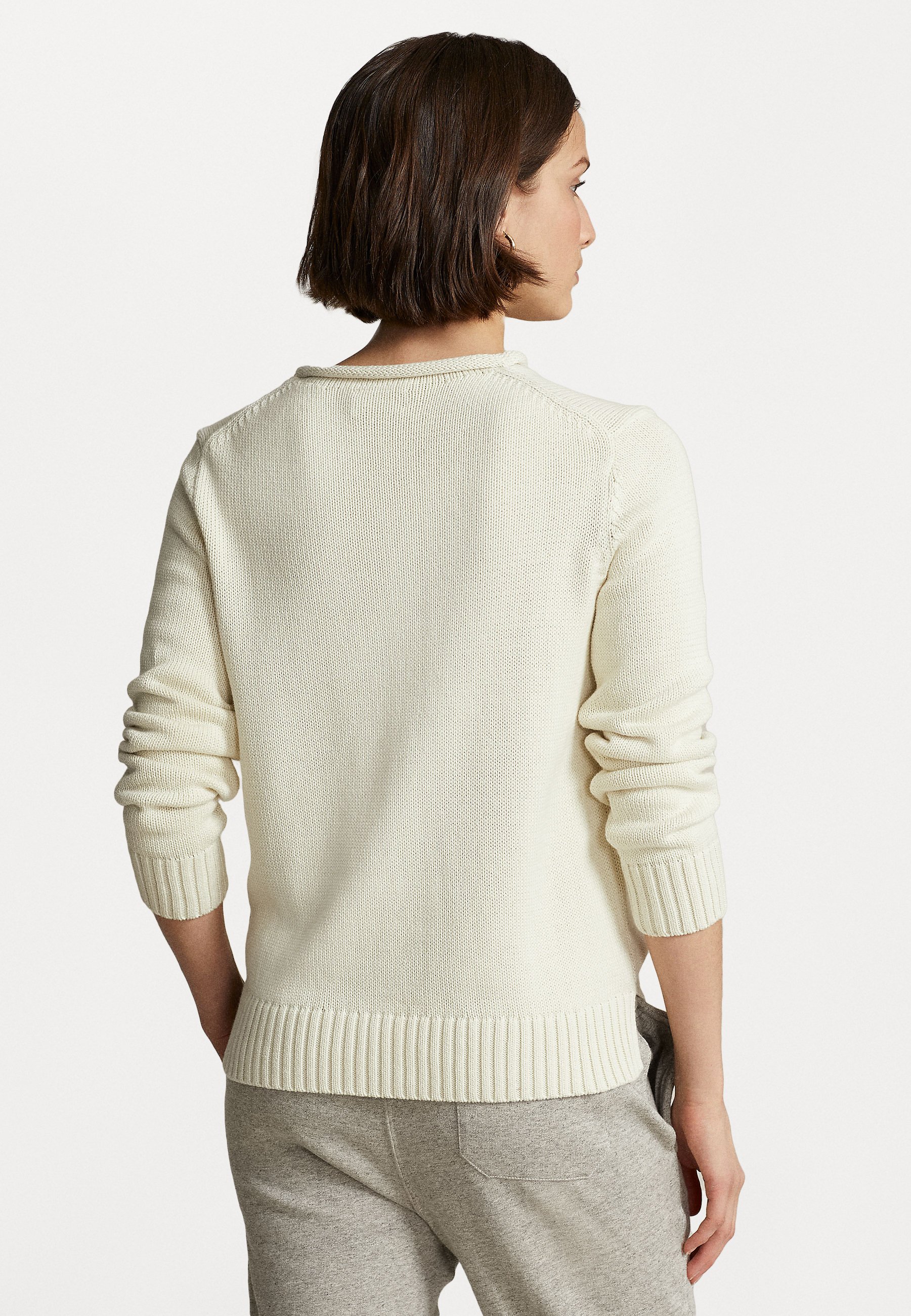Polo Ralph Lauren BEAR LONG SLEEVE - Jumper - chic cream/off-white