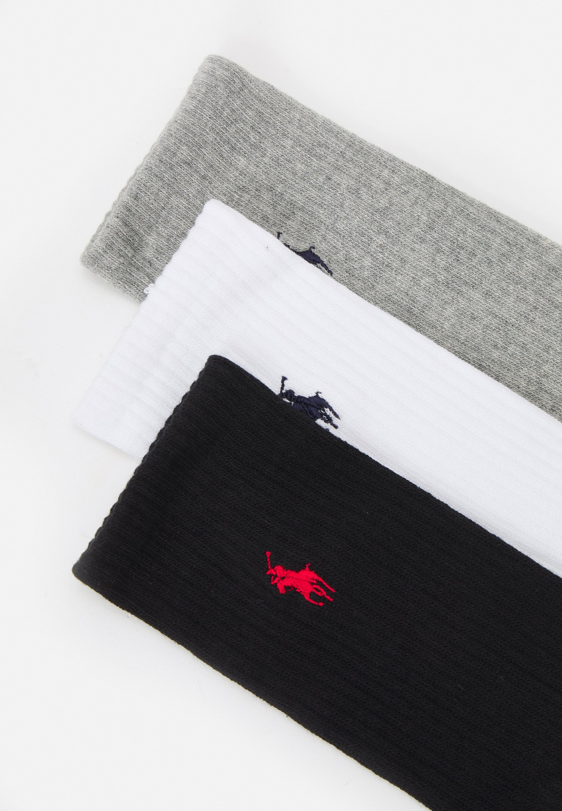 Polo Ralph Lauren CREW 3 PACK - Socks - black/white/grey/black