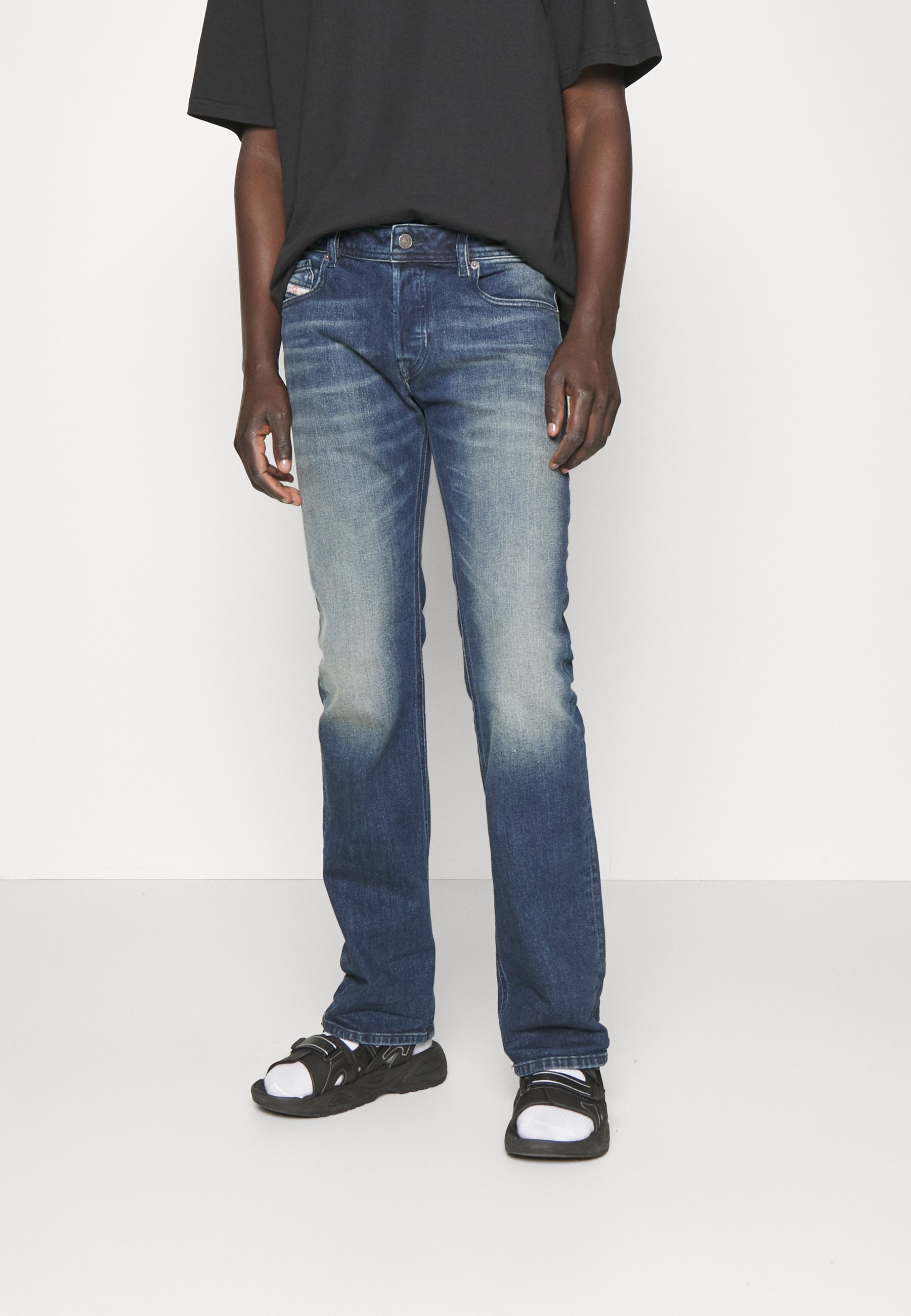 Diesel ZATINY-X - Flared Jeans - darkblue/dark-blue denim