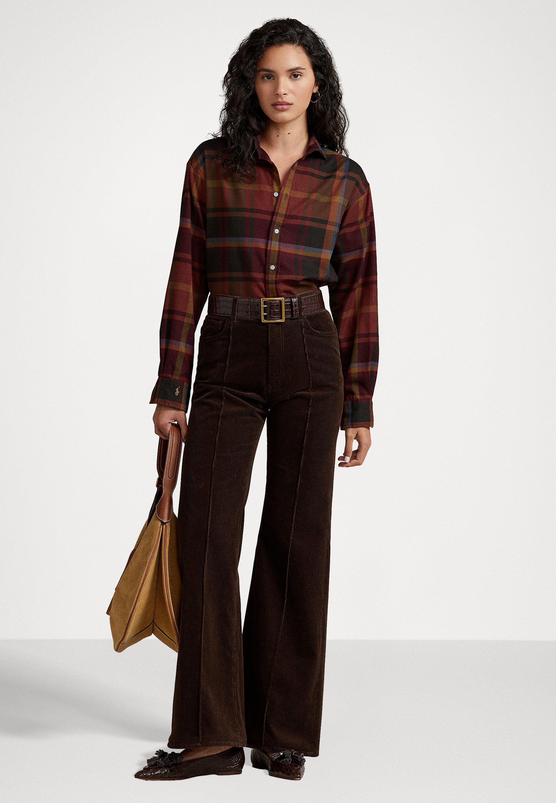 Polo Ralph Lauren LONG SLEEVE BUTTON FRONT SHIRT - Button-down blouse - red multi fall plaid/red