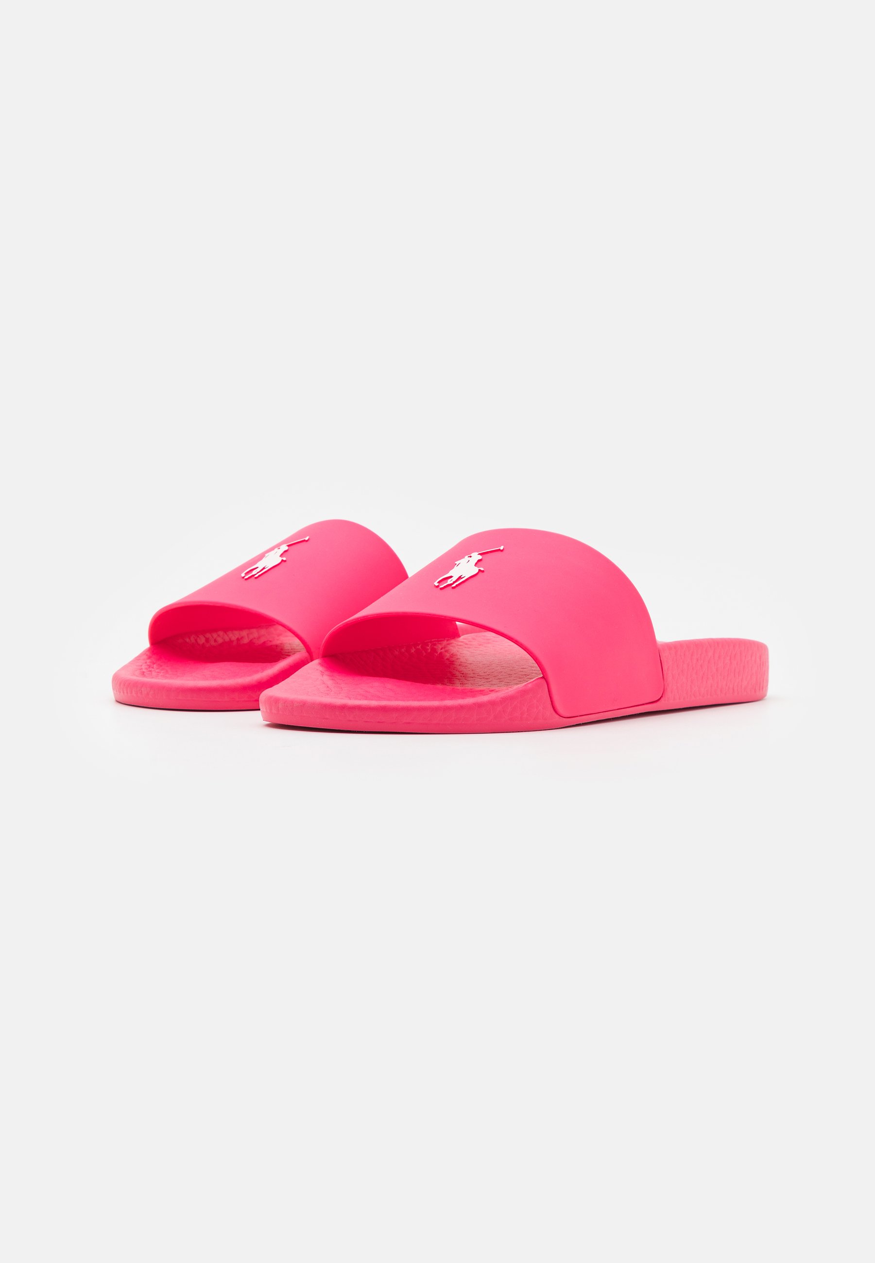 Polo Ralph Lauren SLIDE UNISEX - Pool slides - hot pink/white/pink