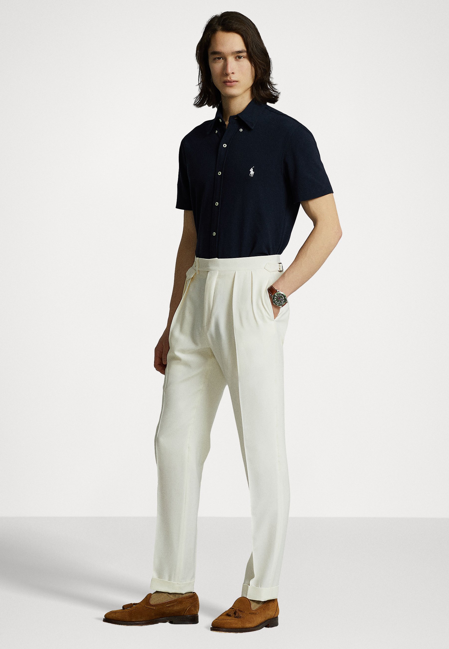 Polo Ralph Lauren FEATHERWEIGHT MESH SHIRT - Shirt - aviator navy/dark blue
