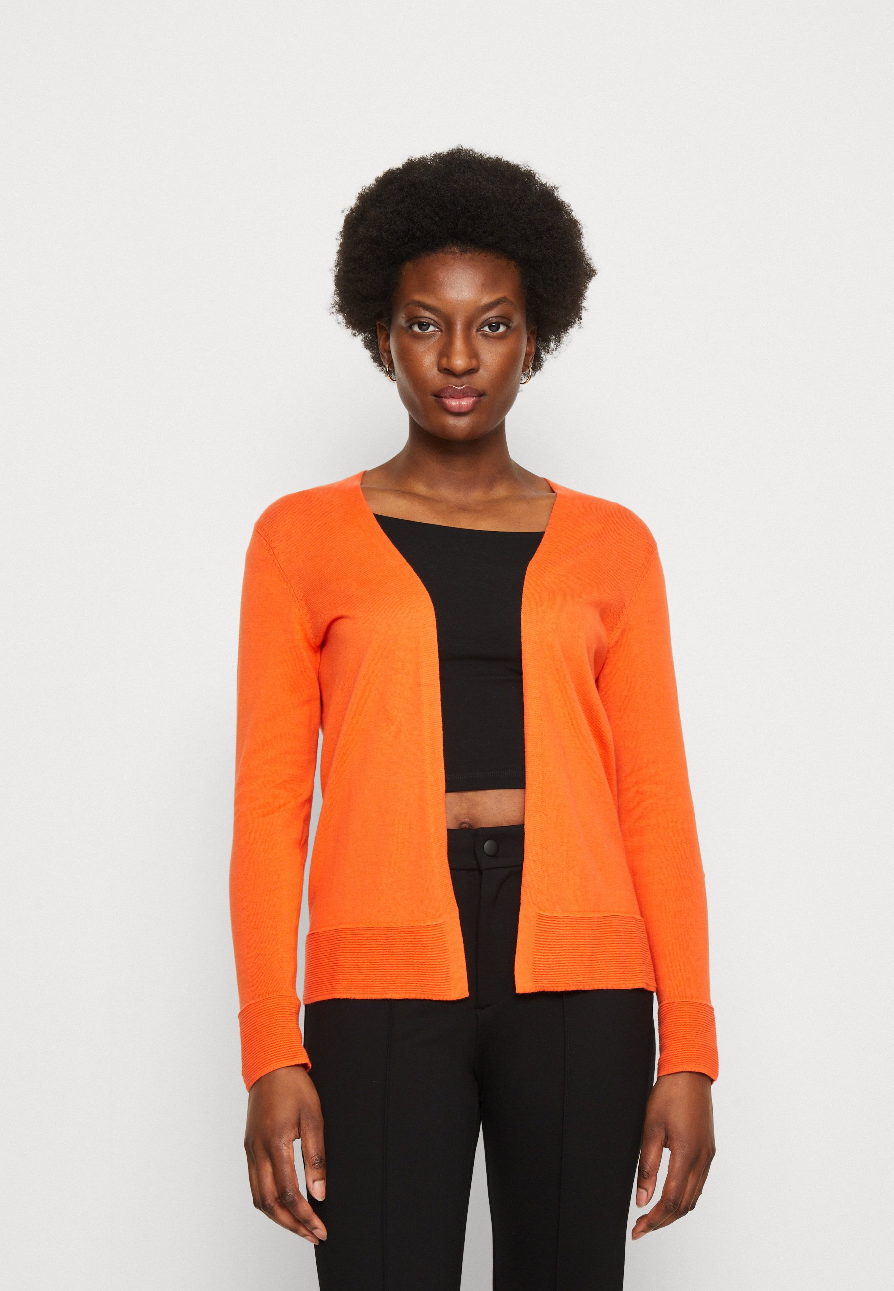Esprit OPEN CARDIGAN - Cardigan - orange red/orange