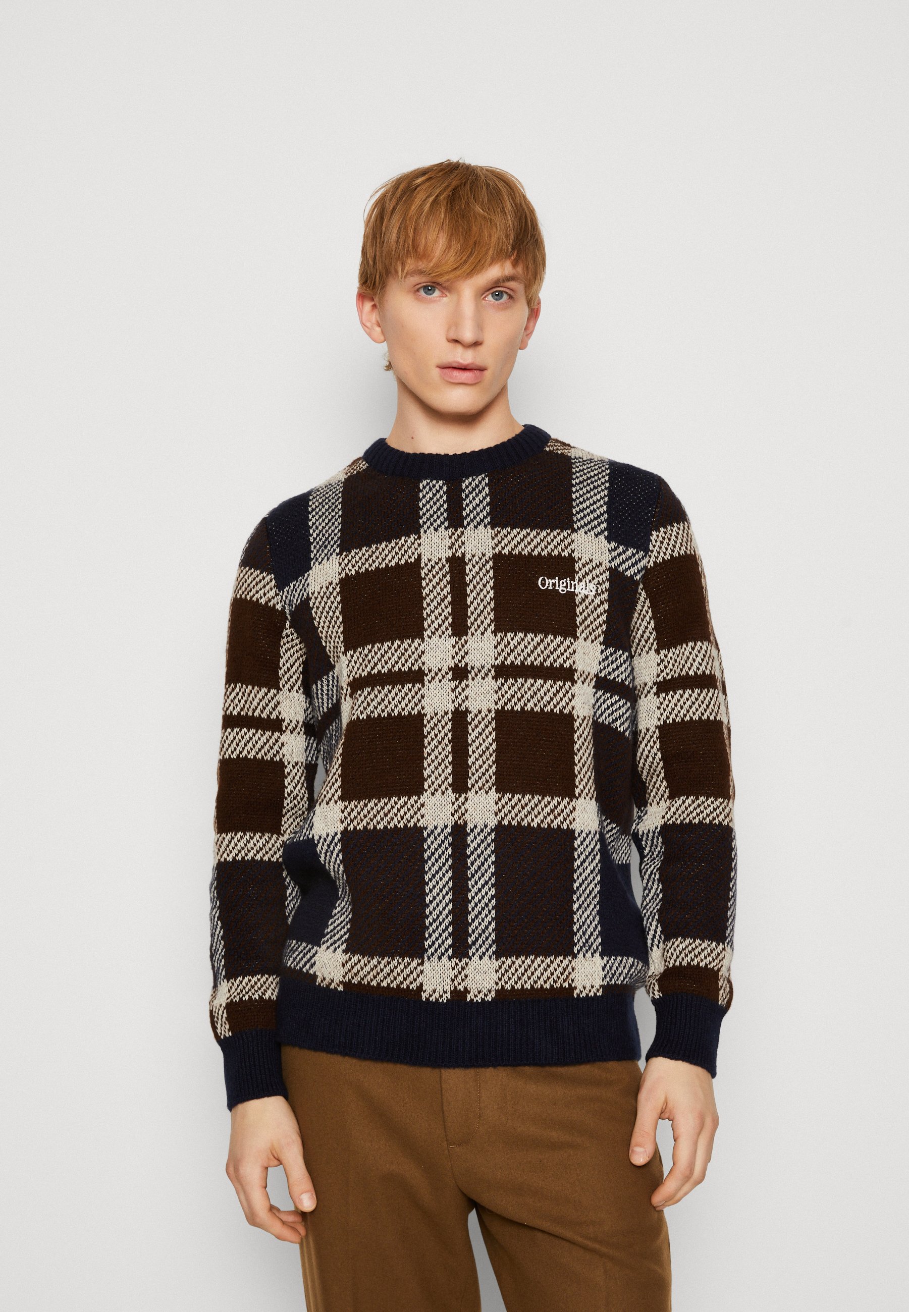 Jack &Jones JORAZIZ CREW NECK - Jumper - seal brown/brown