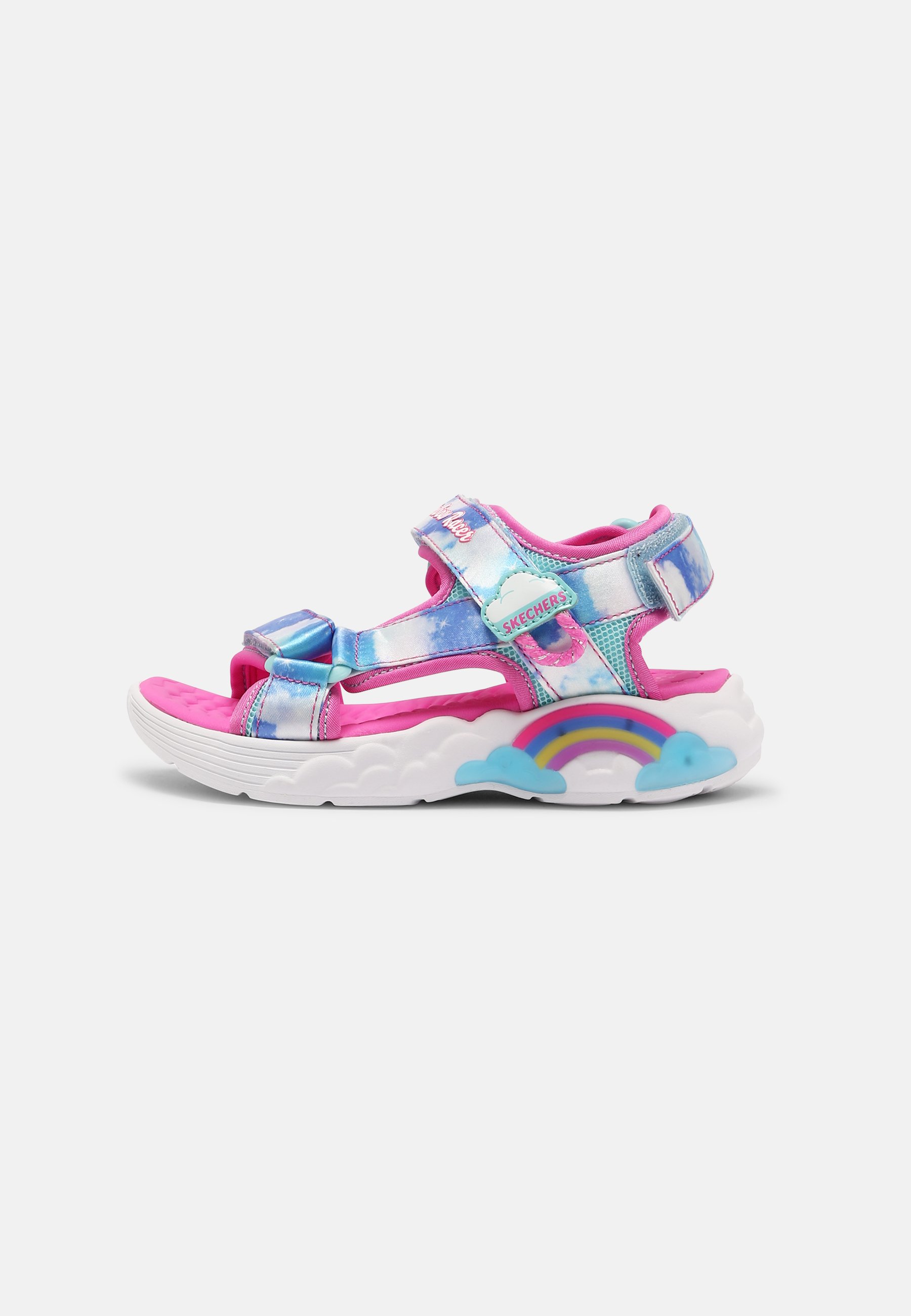 Skechers RAINBOW RACER - Sandals - pink/blue/light blue