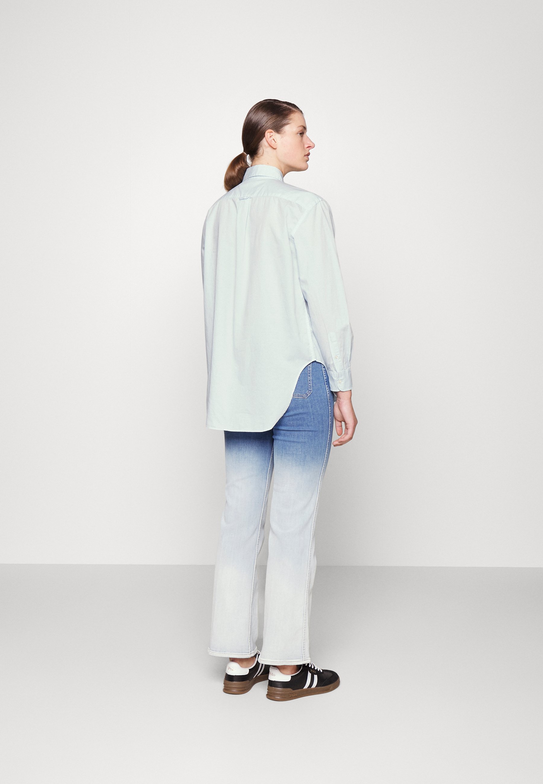 Polo Ralph Lauren LONG SLEEVE BUTTON FRONT SHIRT - Button-down blouse - ice/white