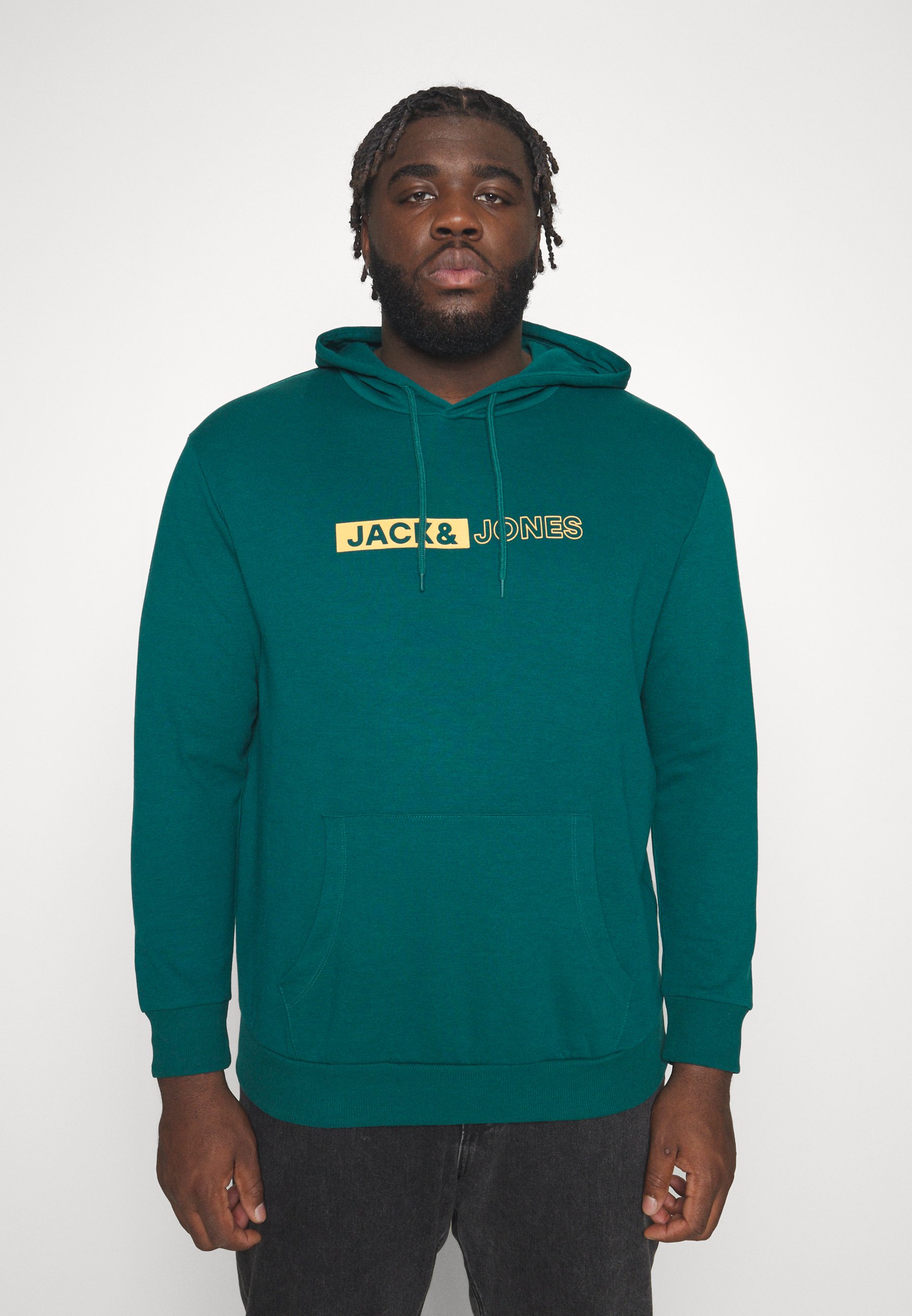Jack &Jones JJNEO HOOD - Sweatshirt - storm/dark green