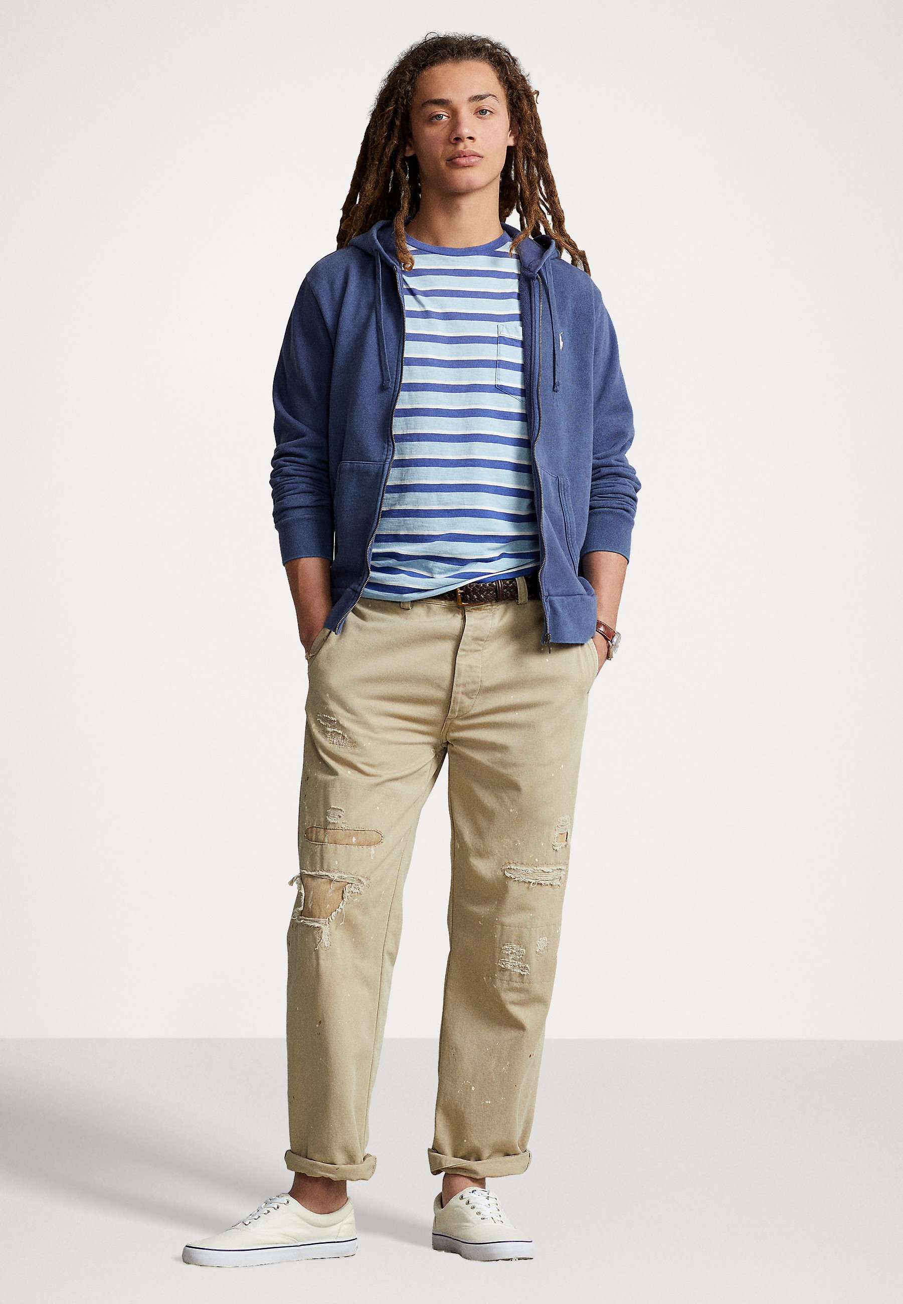 Polo Ralph Lauren LONG SLEEVE - Zip-up sweatshirt - light navy/blue