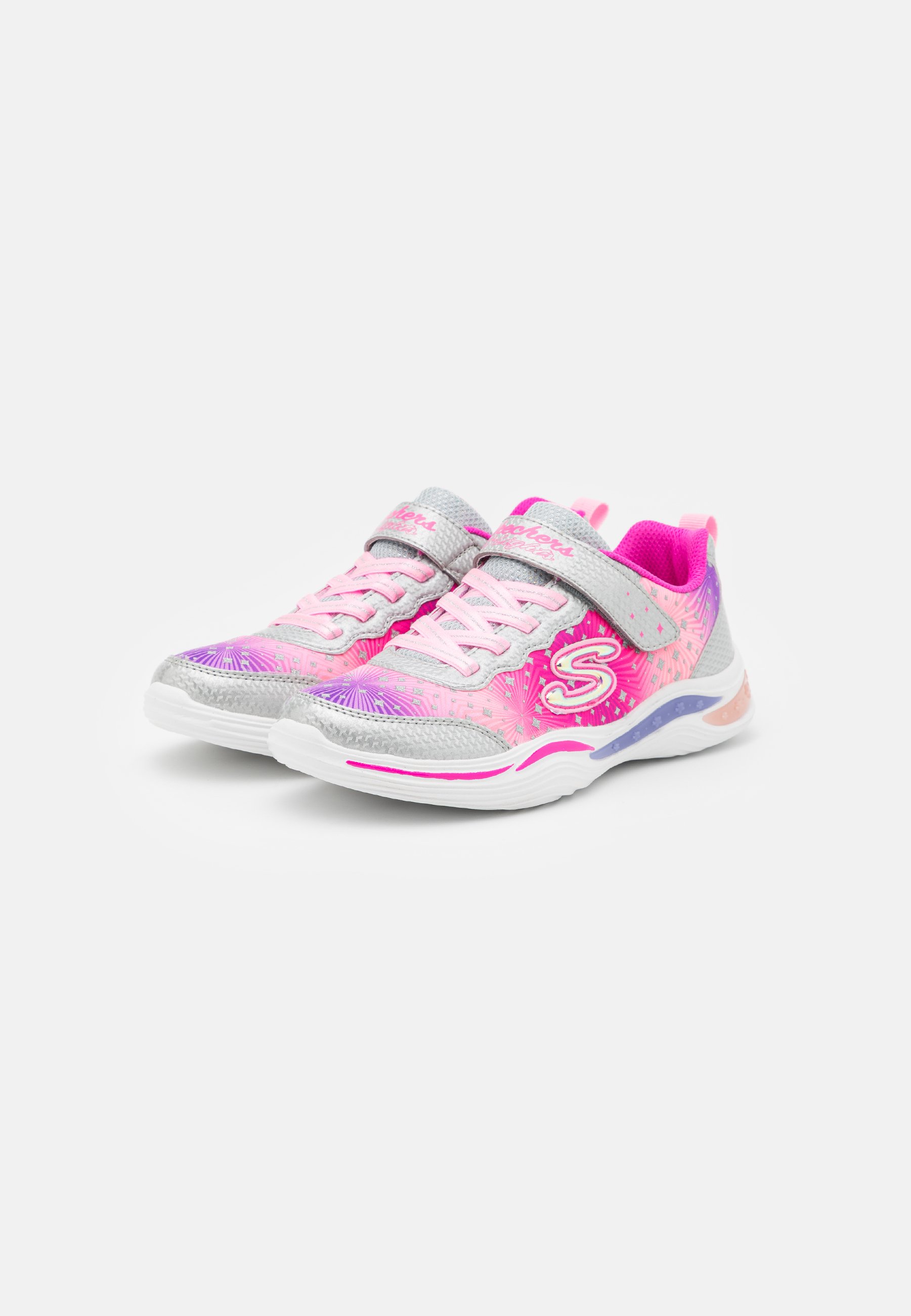 Skechers POWER PETALS - Trainers - silver/pink/silver-coloured