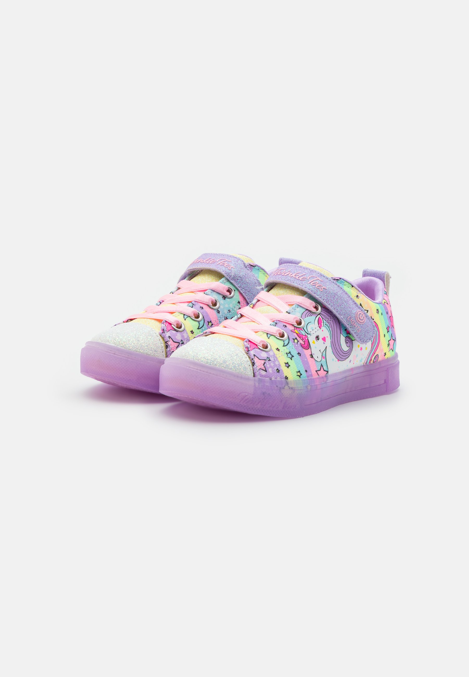 Skechers TWINKLE SPARKS ICE - Touch-strap shoes - lavender textile/multi trim/lilac