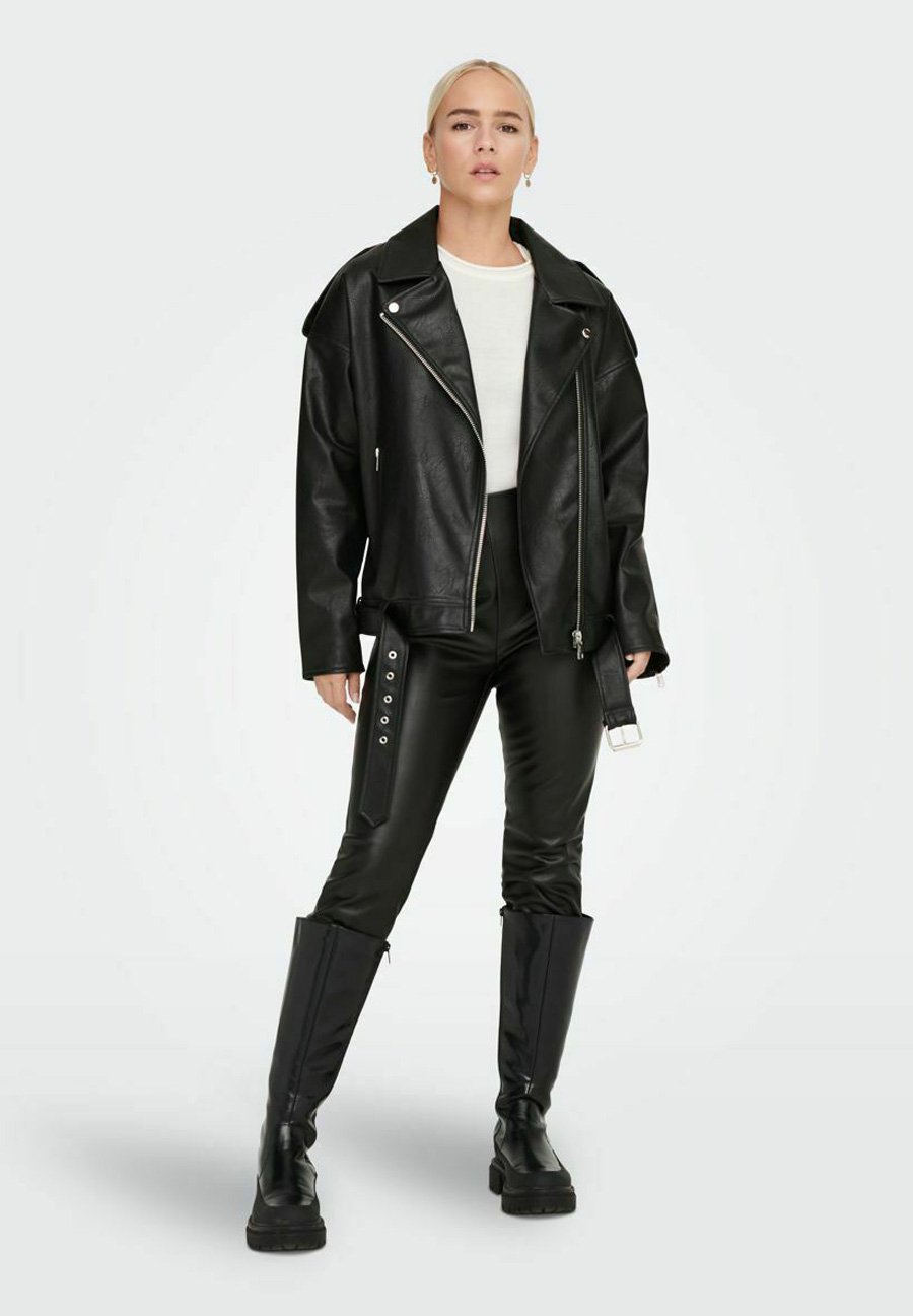 ONLY Faux leather jacket - black