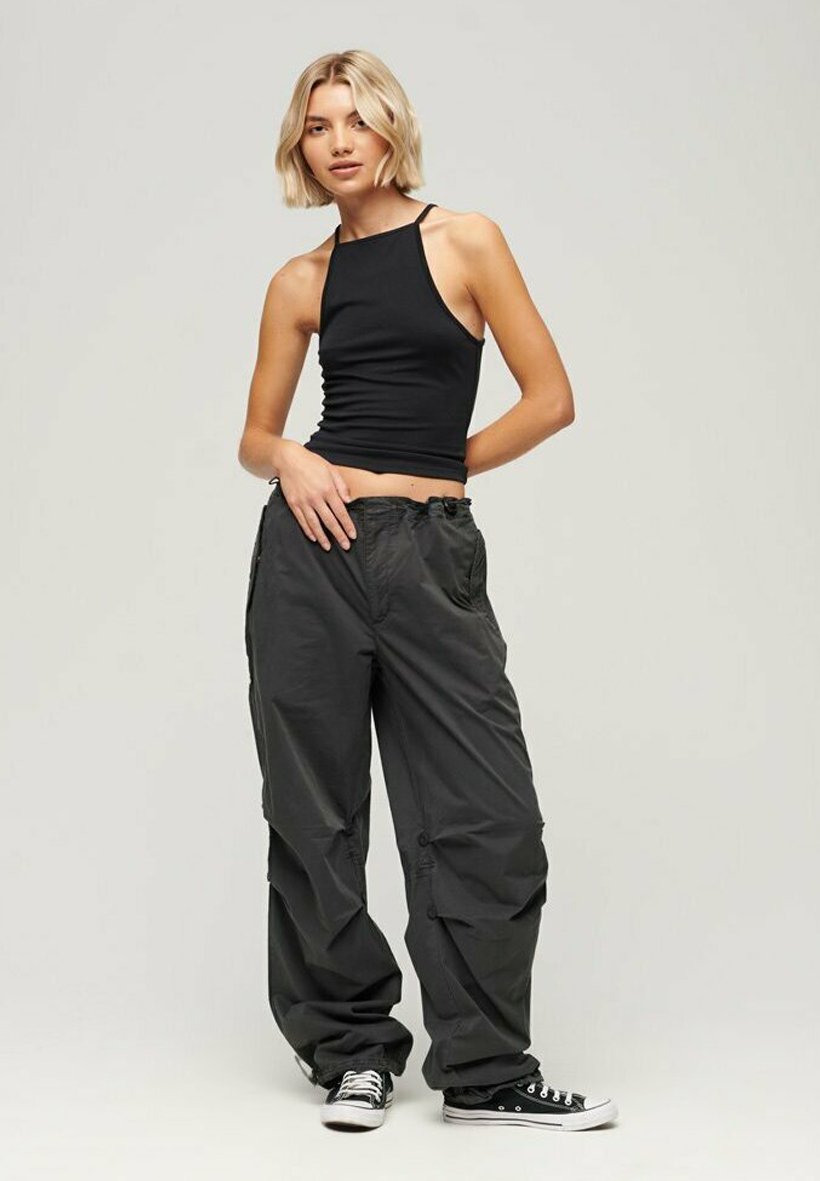 Superdry Cargo trousers - washed black/black
