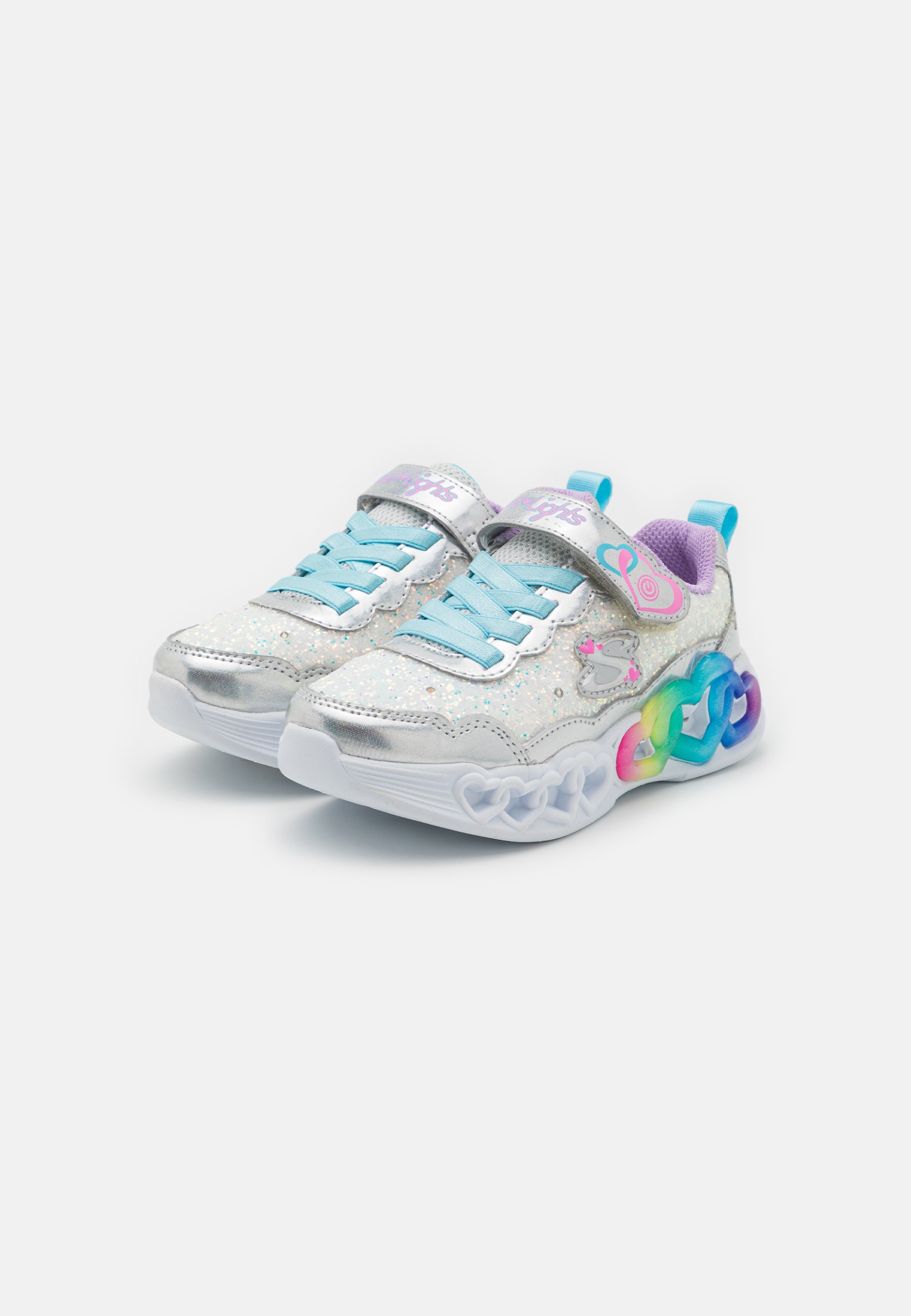 Skechers ROCK LIGHTED HEART  - Trainers - silver rock glitter/ lavender trim/silver-coloured