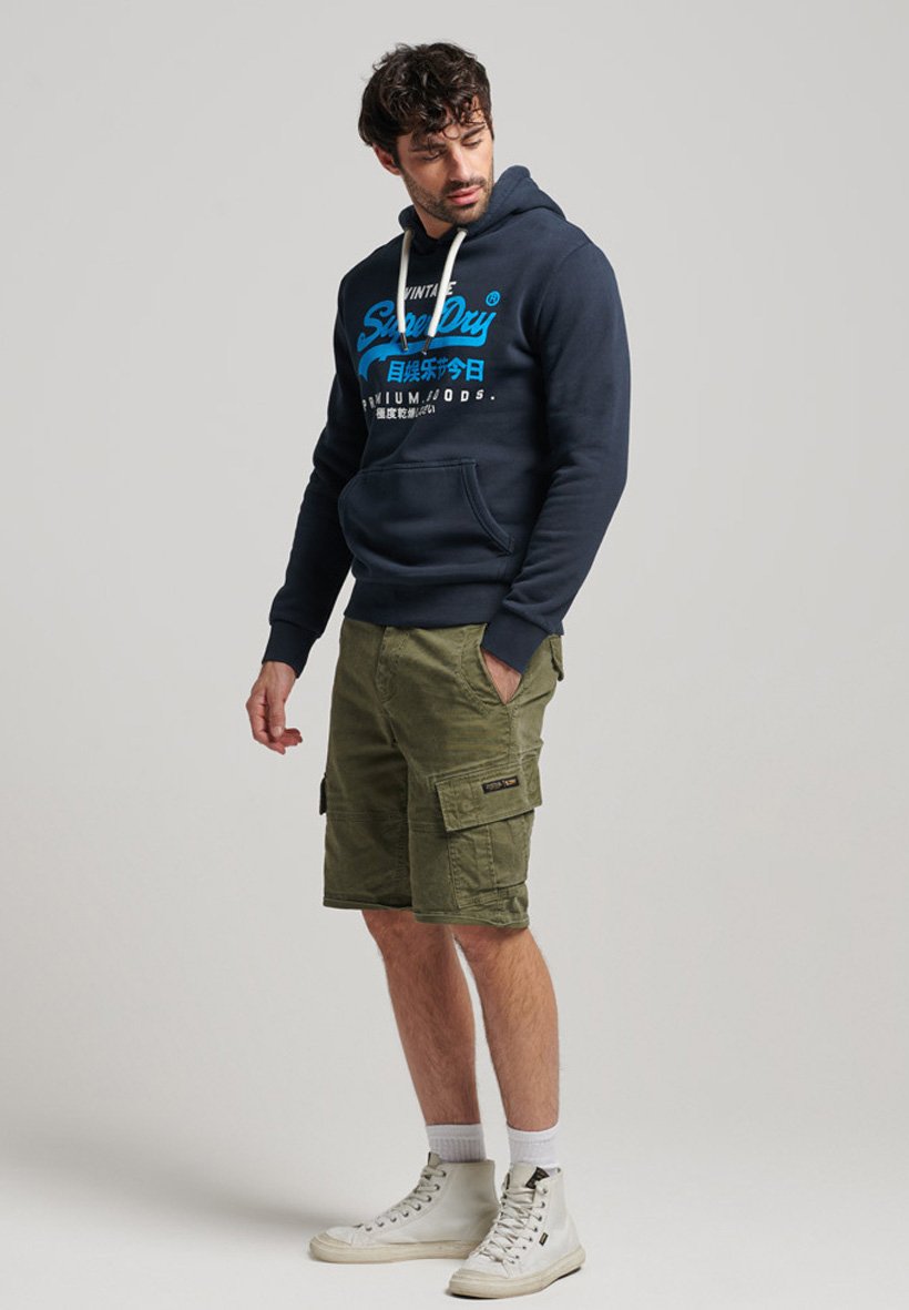 Superdry VINTAGE LOGO PREMIUM OVERDYED  - Hoodie - midnight navy/blue