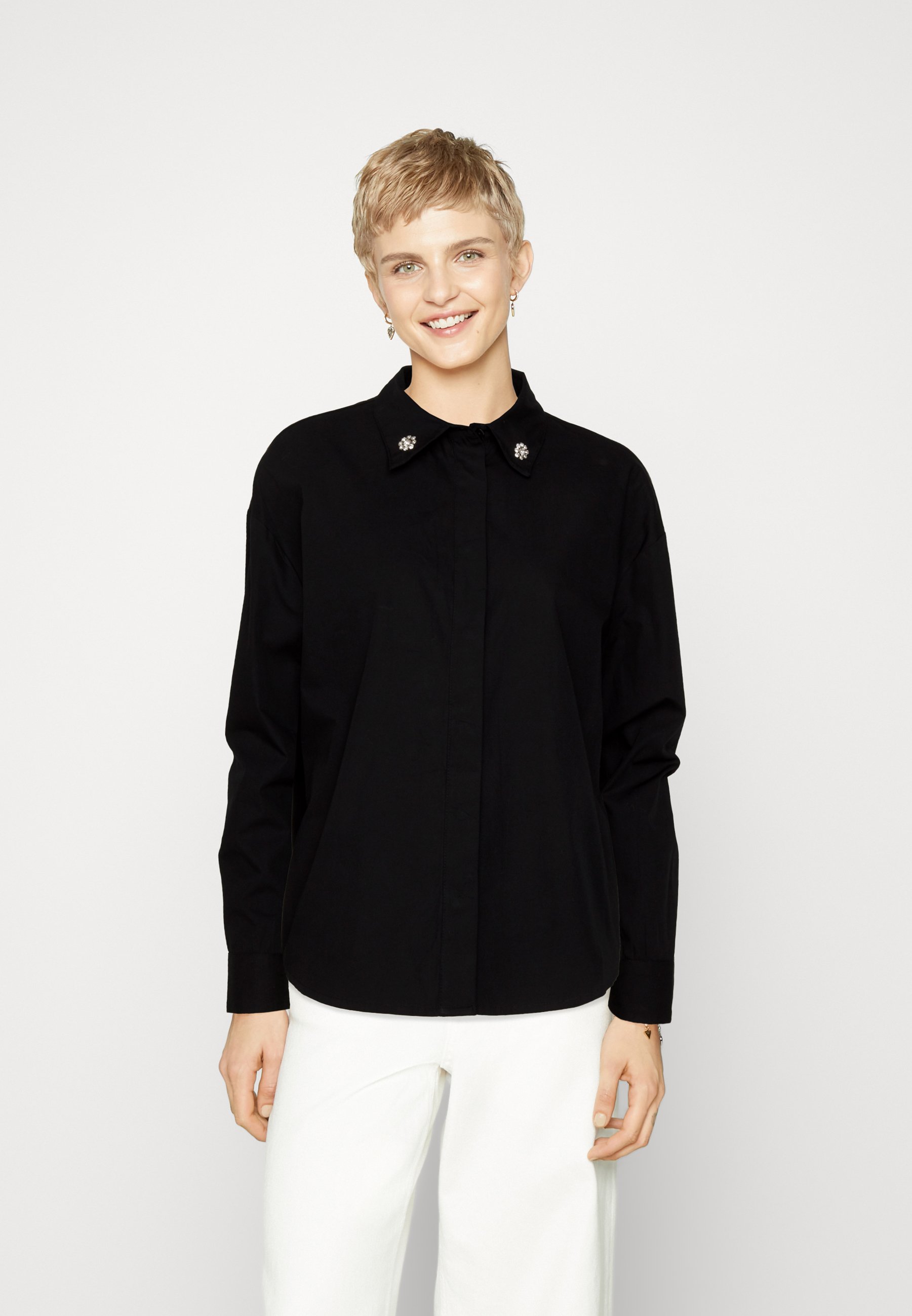 ONLY ONLMEGAN DETAIL  - Button-down blouse - black/black
