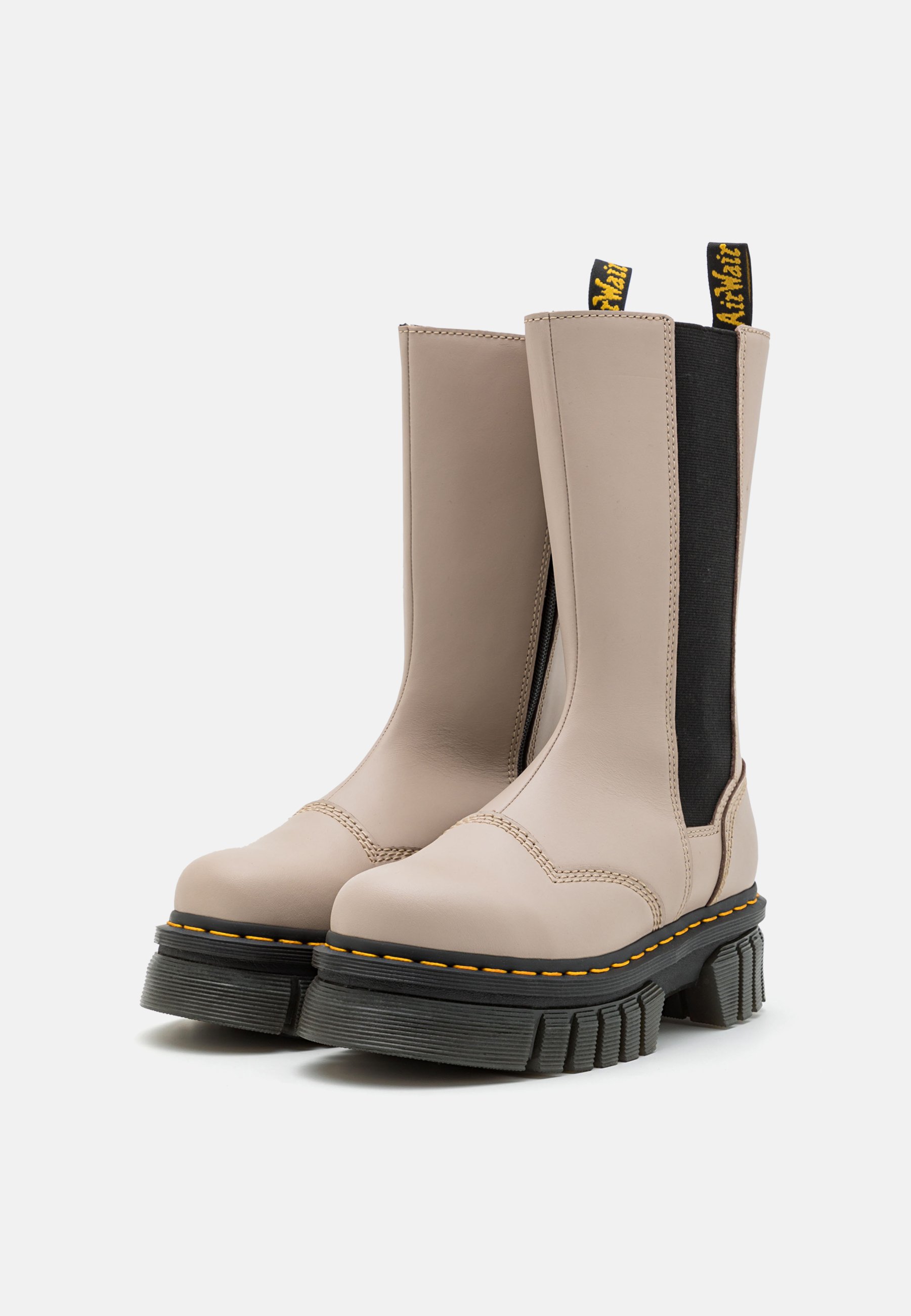 Dr. Martens AUDRICK CHELSEA TALL - Platform boots - vintage taupe/beige