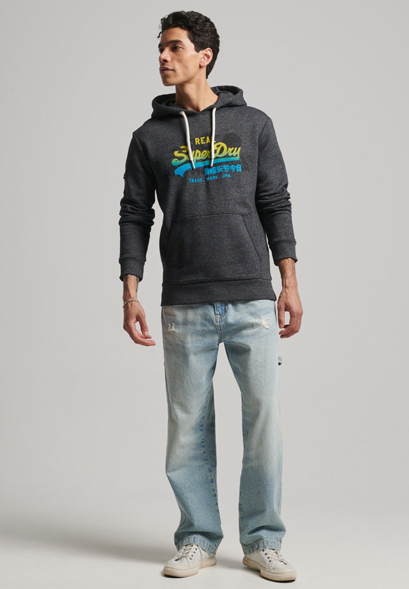 Superdry VINTAGE LOGO MOUNTAIN  - Hoodie - black true grit/black