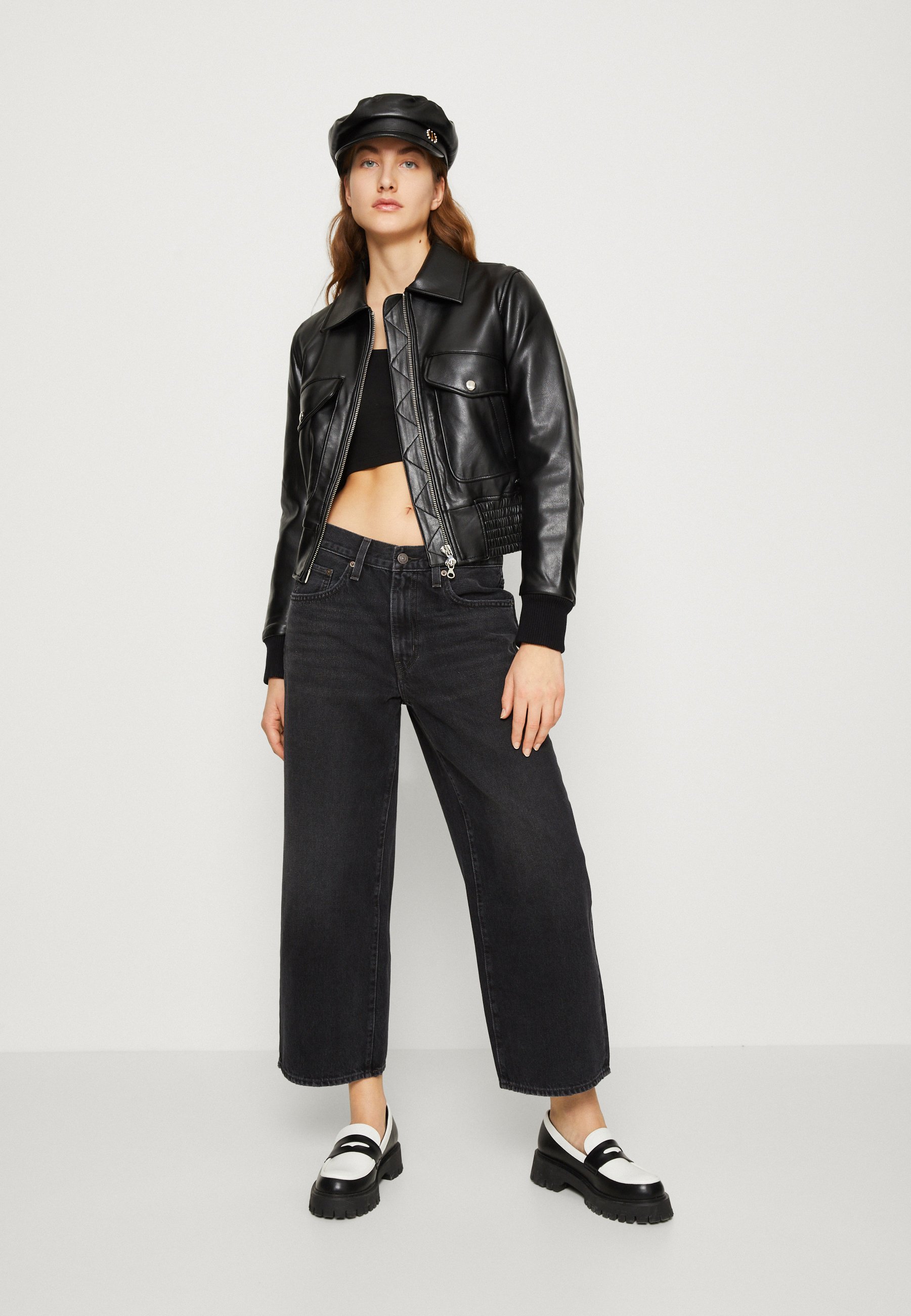 Levi's® BAGGY HIGH WATER - Straight leg jeans - don't check me/black denim
