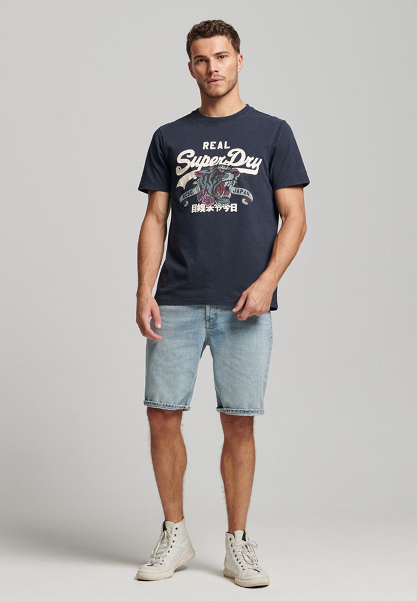 Superdry VINTAGE LOGO NARRATIVE  - Print T-shirt - eclipse navy/blue