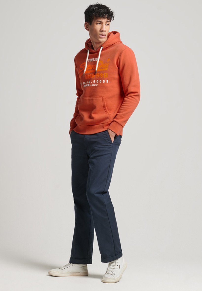 Superdry VINTAGE LOGO PREMIUM OVERDYED  - Hoodie - autumn glaze brown/orange