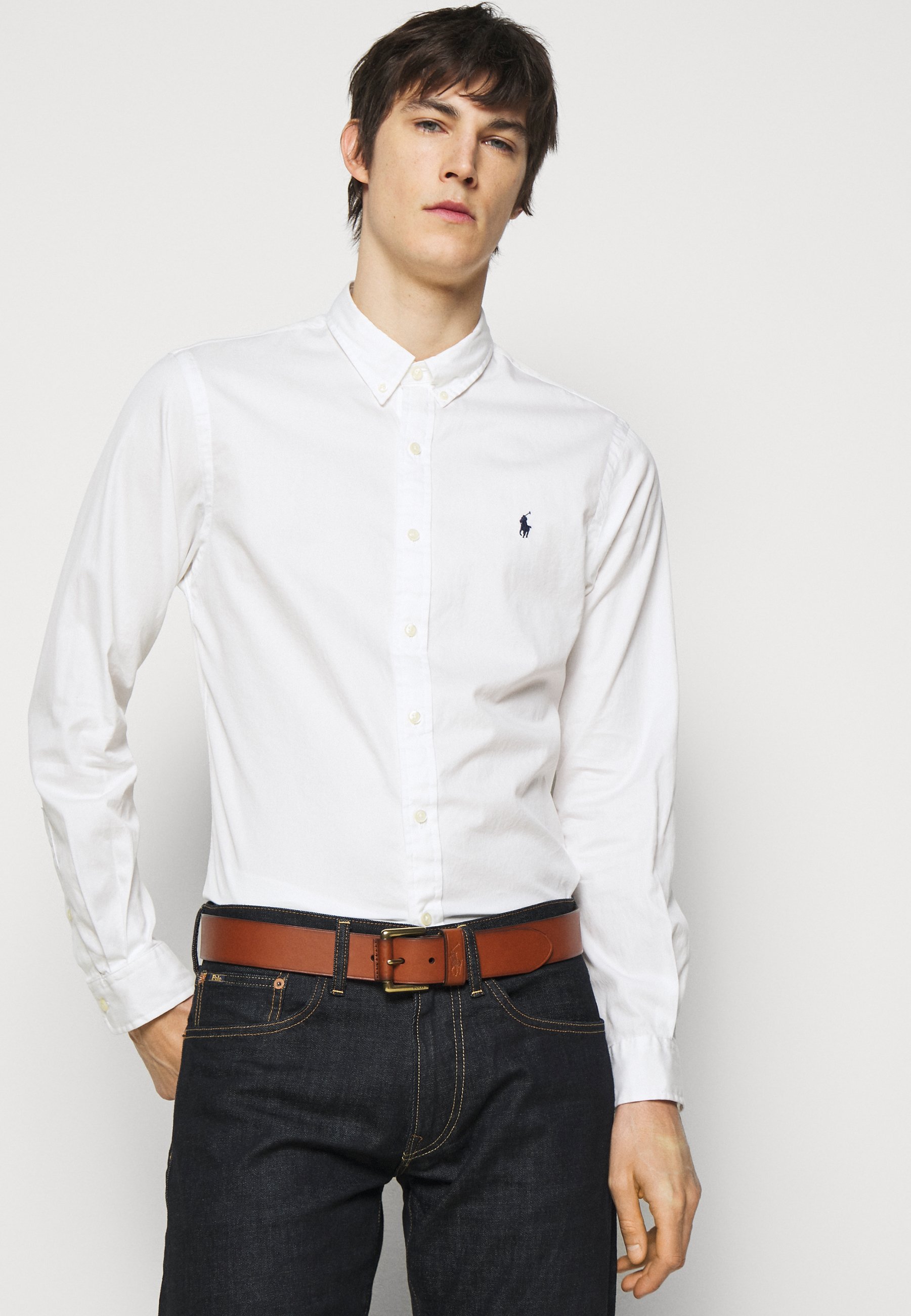 Polo Ralph Lauren LEATHER DRESS BELT - Belt - tan