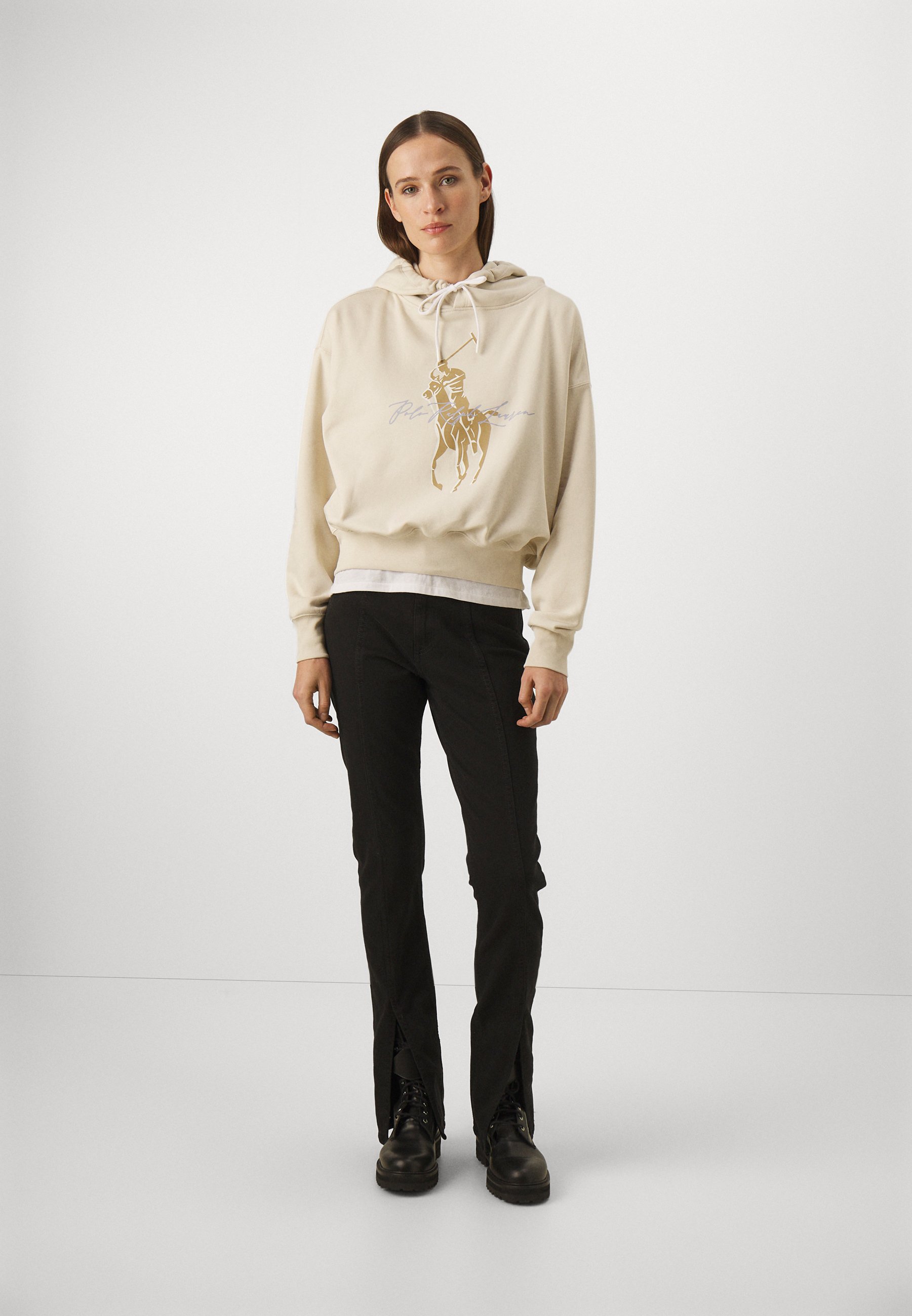 Polo Ralph Lauren LOGO HOODIE - Sweatshirt - boating khaki/off-white